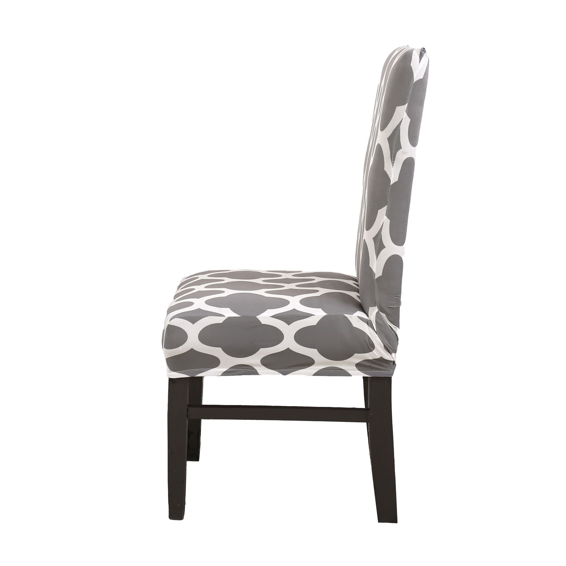 Grey Dining Chair Seat Covers Slip Cover Stretch Wedding Banquet Party