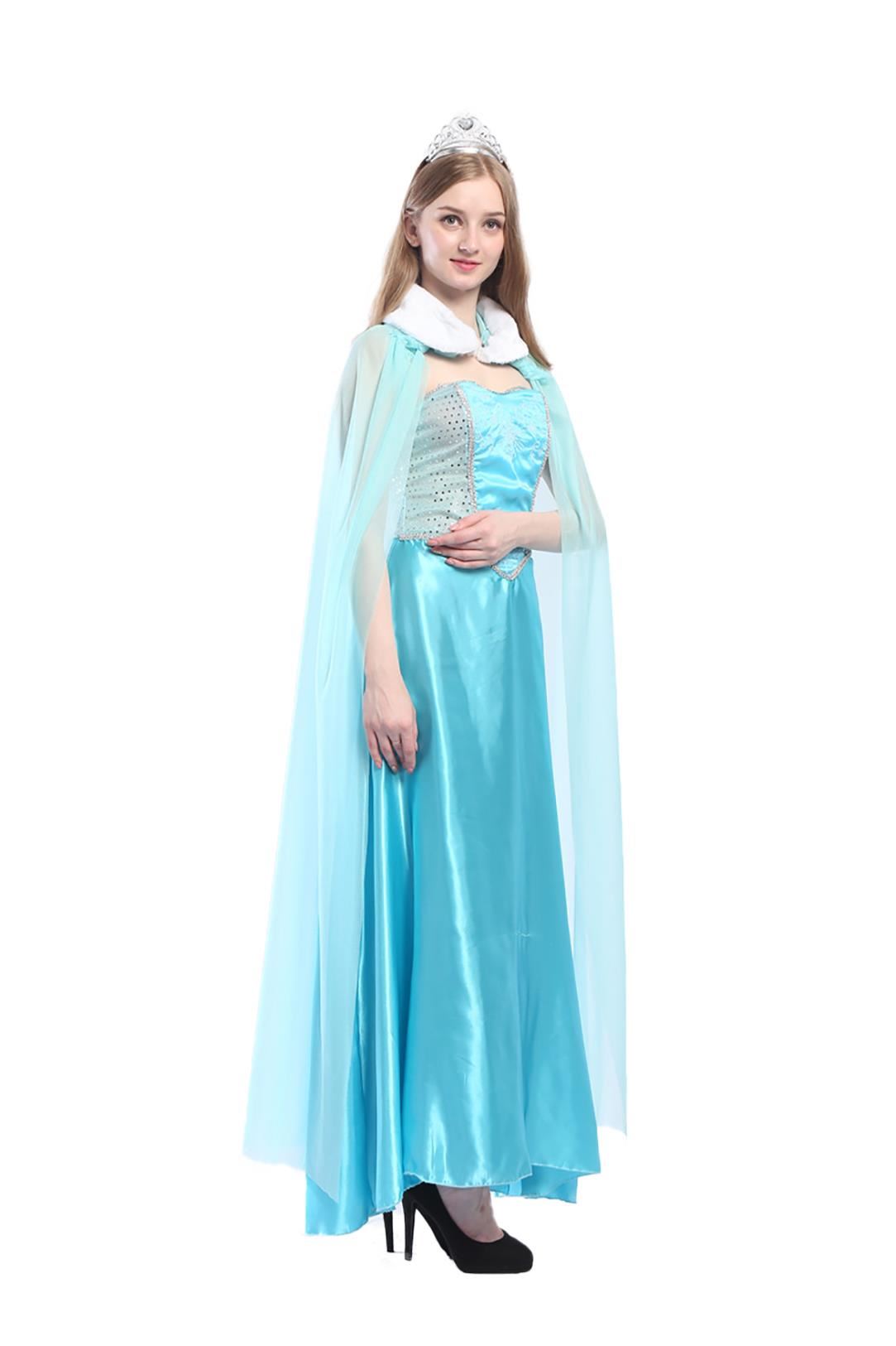 Frozen Elsa Fancy Dress Costume Gown Adult Cloak Outfit Snow Queen Women Lot | eBay