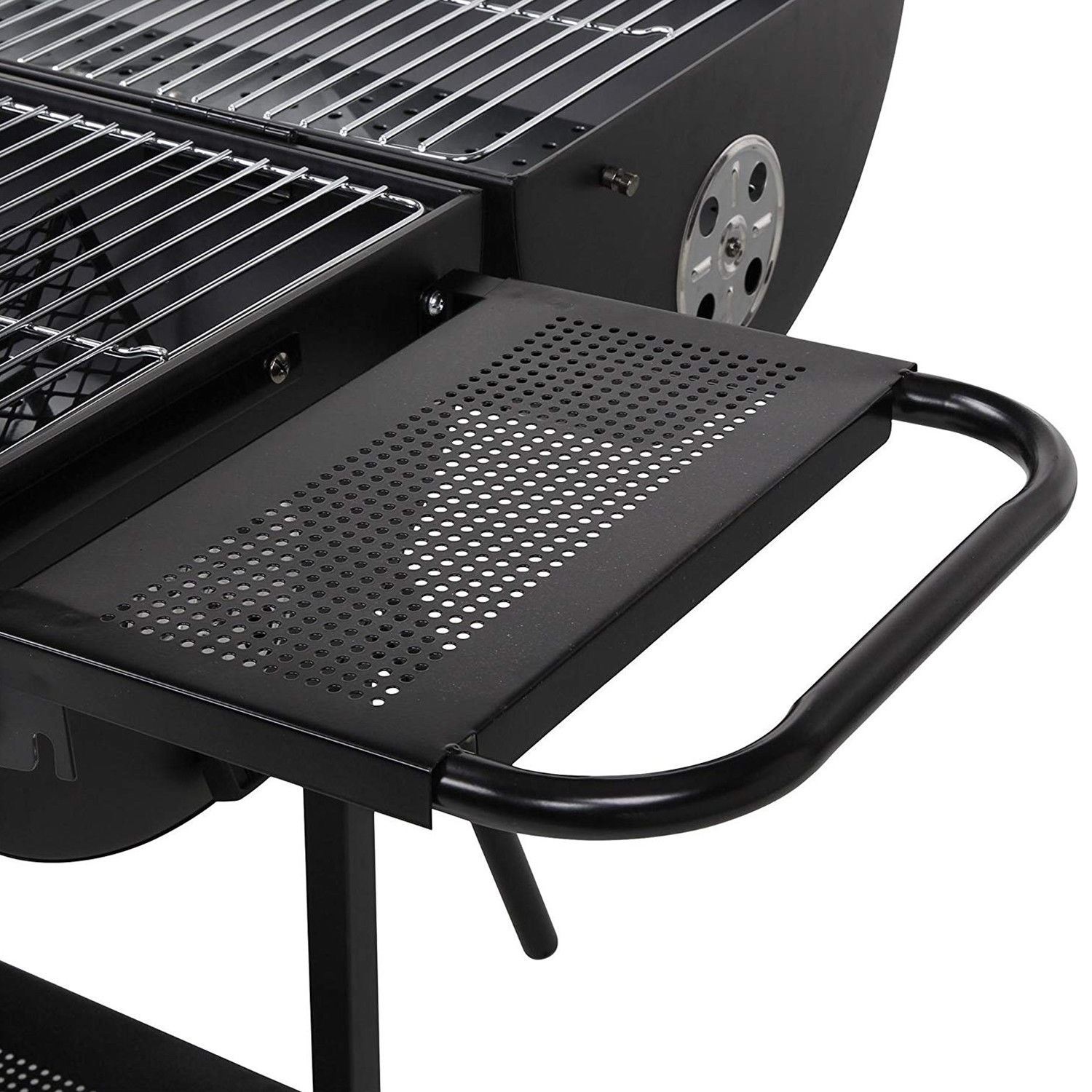 Tesco Double Sided Oil Drum BBQ Charcoal Barbecue With Hinged Lid & 2