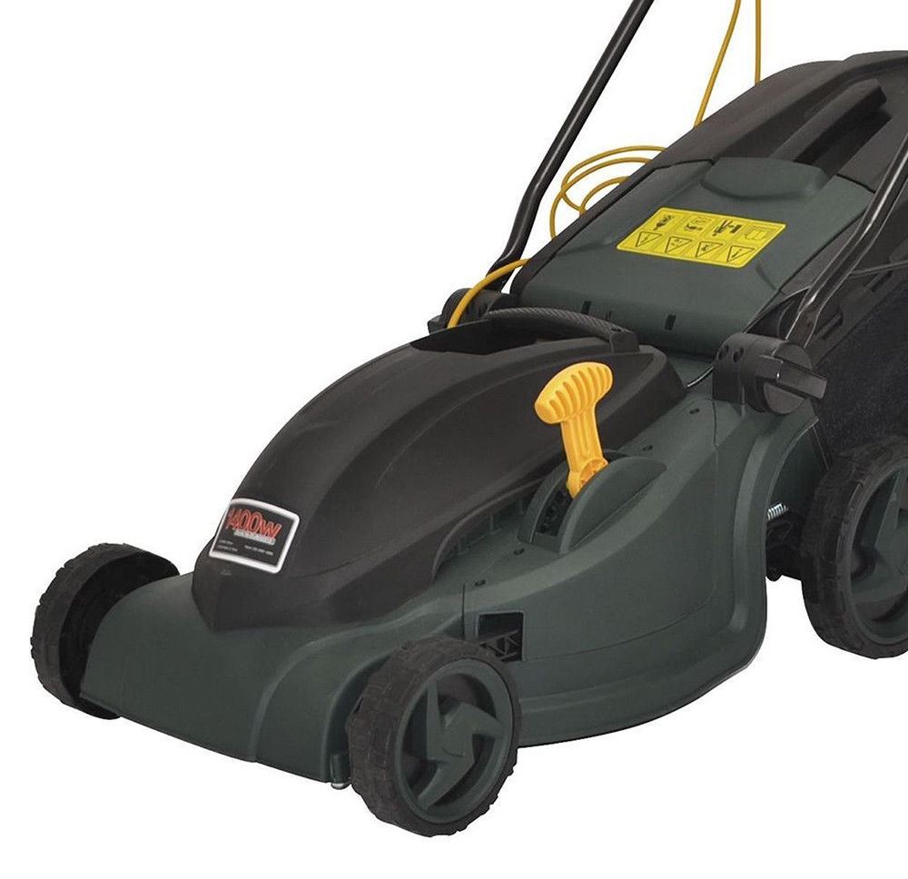 Tesco Electric Rotary Lawn Mower with 40L Grass Collection Bag Green