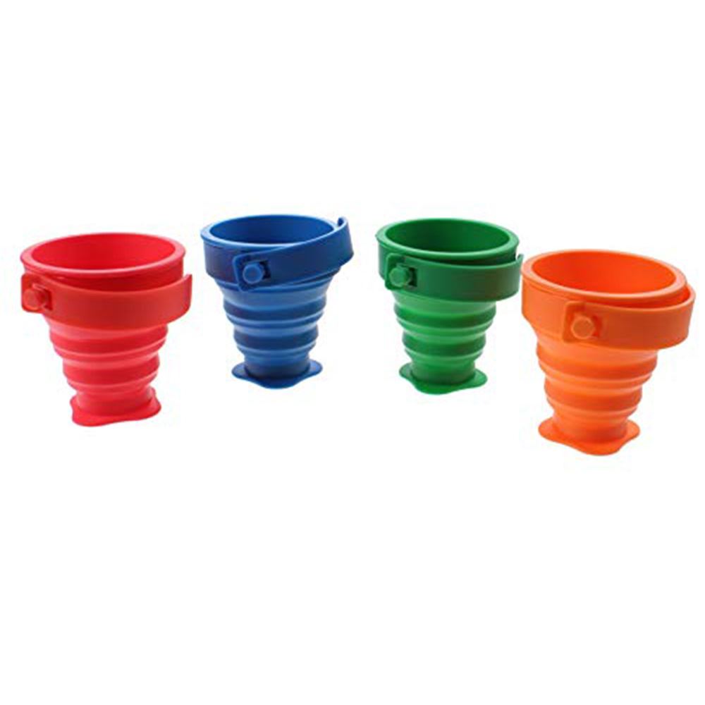 Summit 4 Silicone PopUp Cups In Black Carrying Bag Green Orange Red