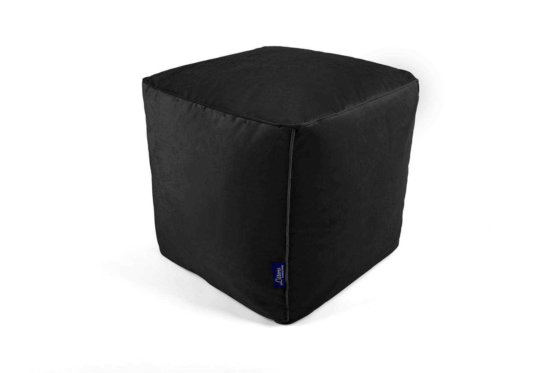 Bolsa de Frijoles Cubo Cuadrado, Terciopelo Suave de Lujo, Reposapiés Puf Otomano, Tubería, 41 cm - Imagen 10 de 32