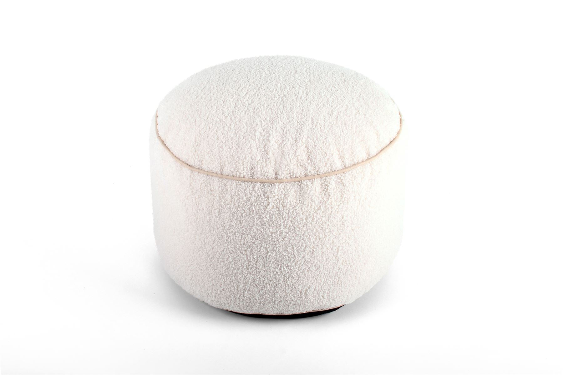 Teddy Boucle Round Footstool Bean Bag Pouffe Ottoman Low Seat 45cm x 25cm - Imagen 5 de 8