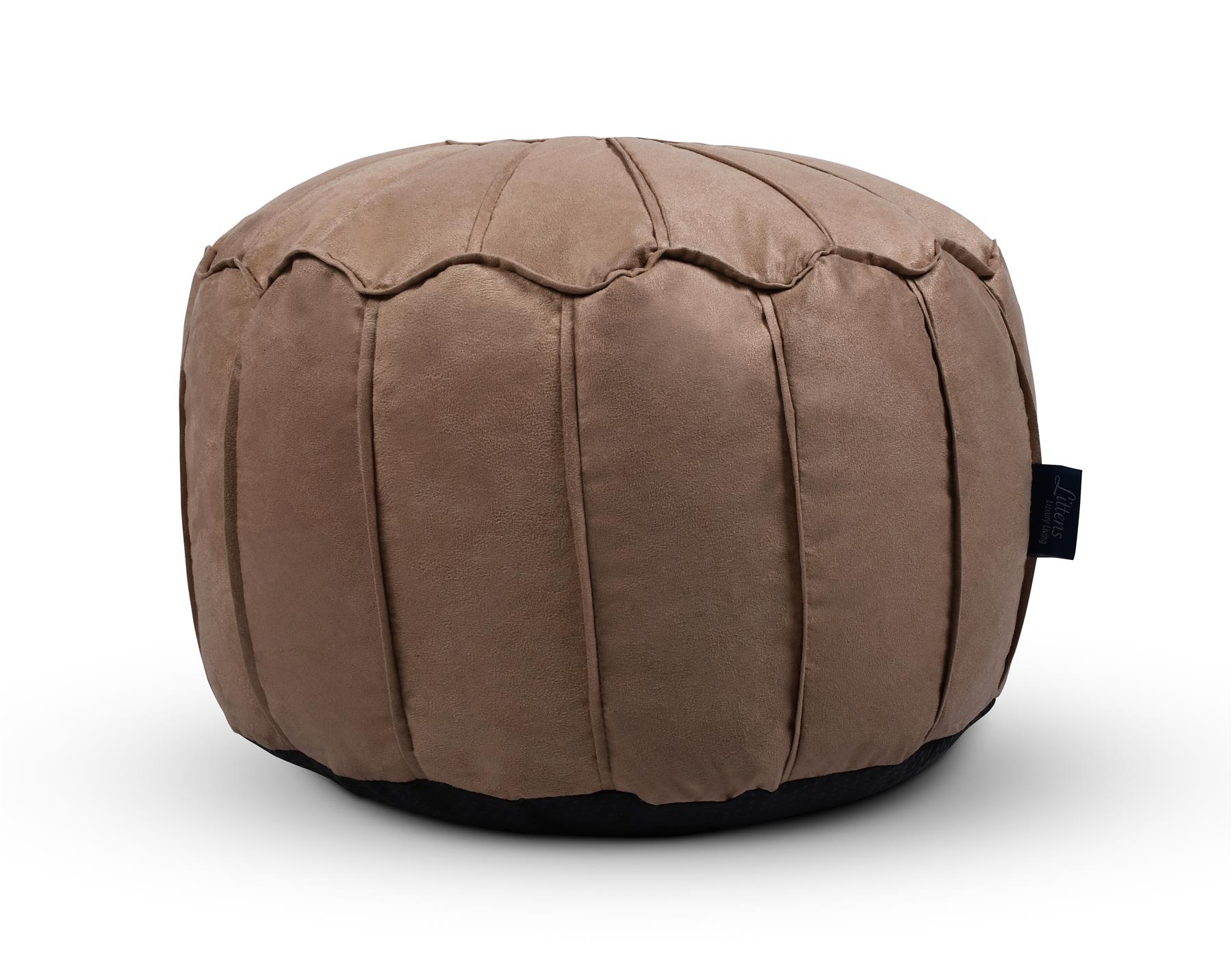 Kunstleder Rund Marokkanisch Sitzsack Pouf Sitz Sitzsack Fußbank Paspelierte Kanten - Bild 19 von 21