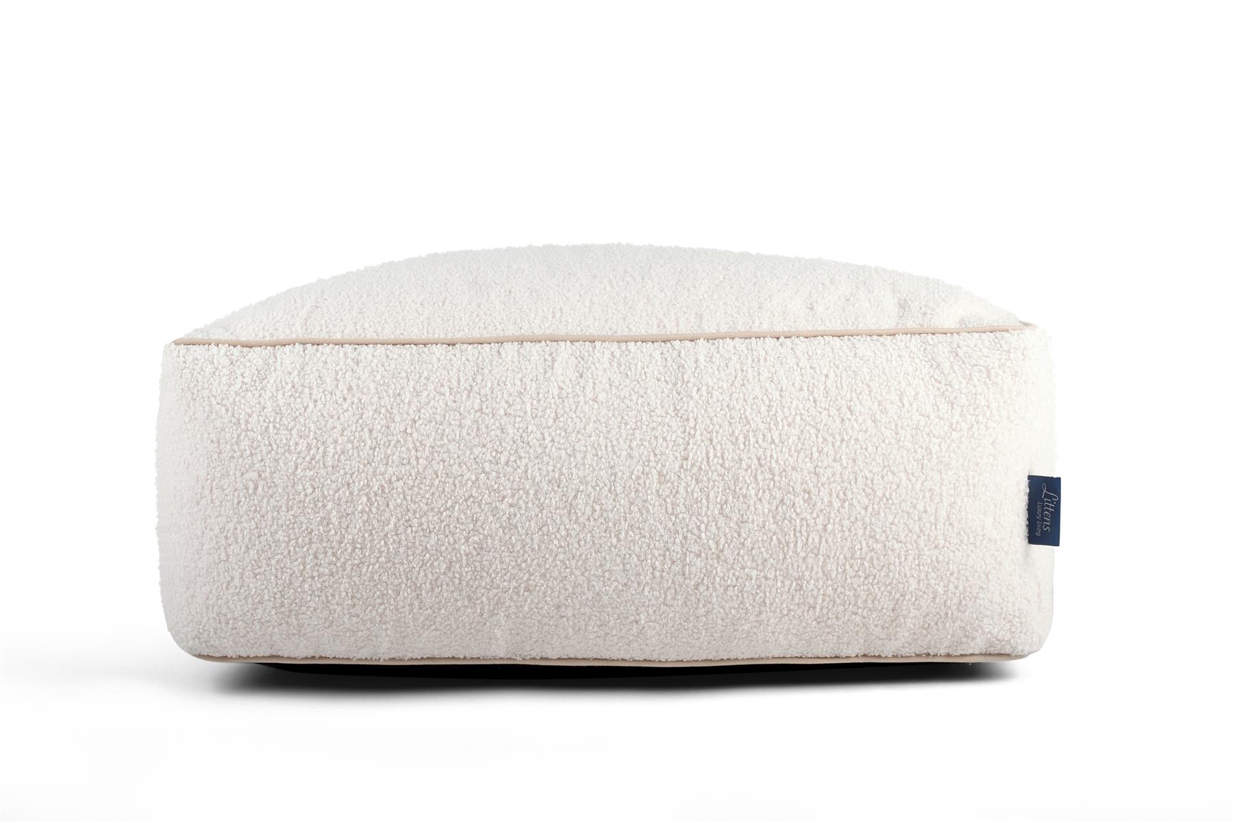 Teddy Boucle Rectangle Footstool Bean Bag Pouffe Ottoman Low Seat 65cm x 45cm - Picture 10 of 12