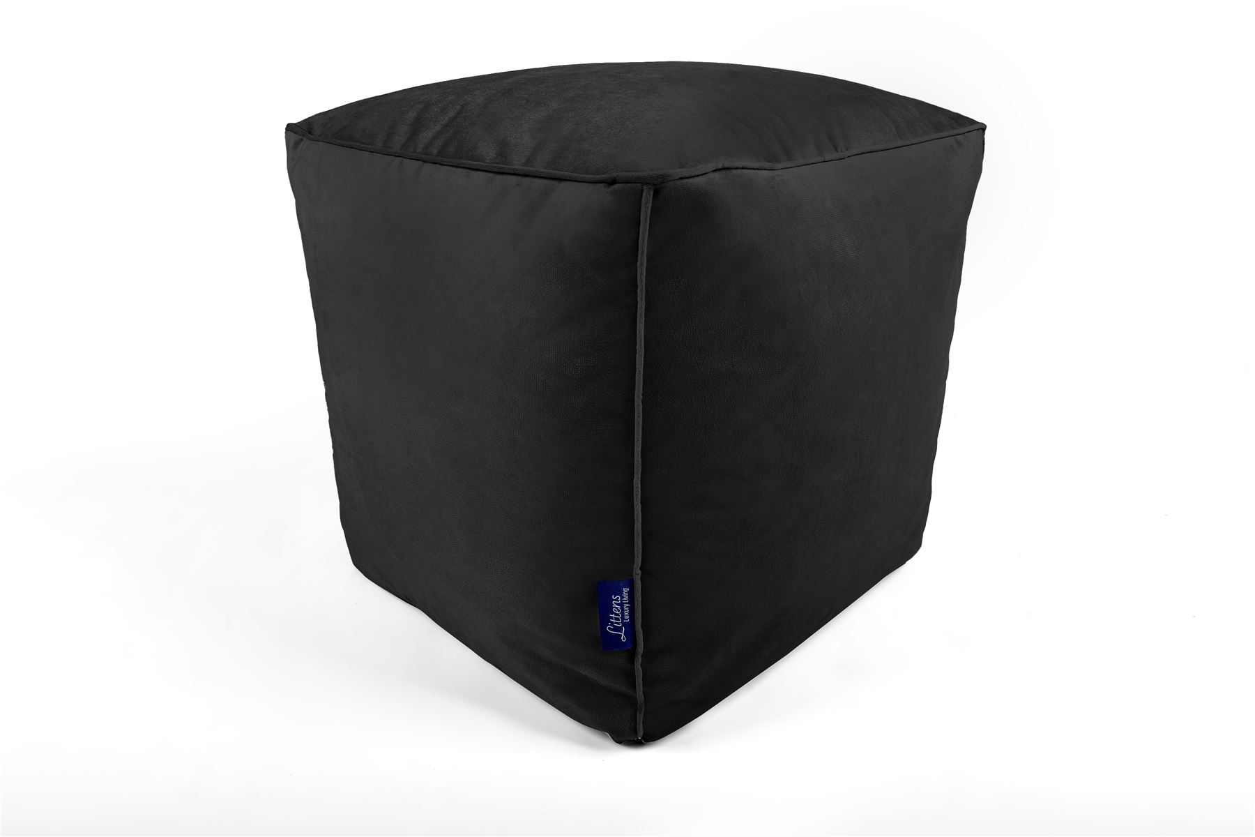 Bolsa de Frijoles Cubo Cuadrado, Terciopelo Suave de Lujo, Reposapiés Puf Otomano, Tubería, 41 cm - Imagen 6 de 32