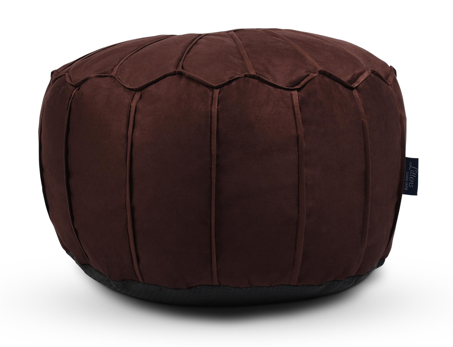 Kunstleder Rund Marokkanisch Sitzsack Pouf Sitz Sitzsack Fußbank Paspelierte Kanten - Bild 4 von 21