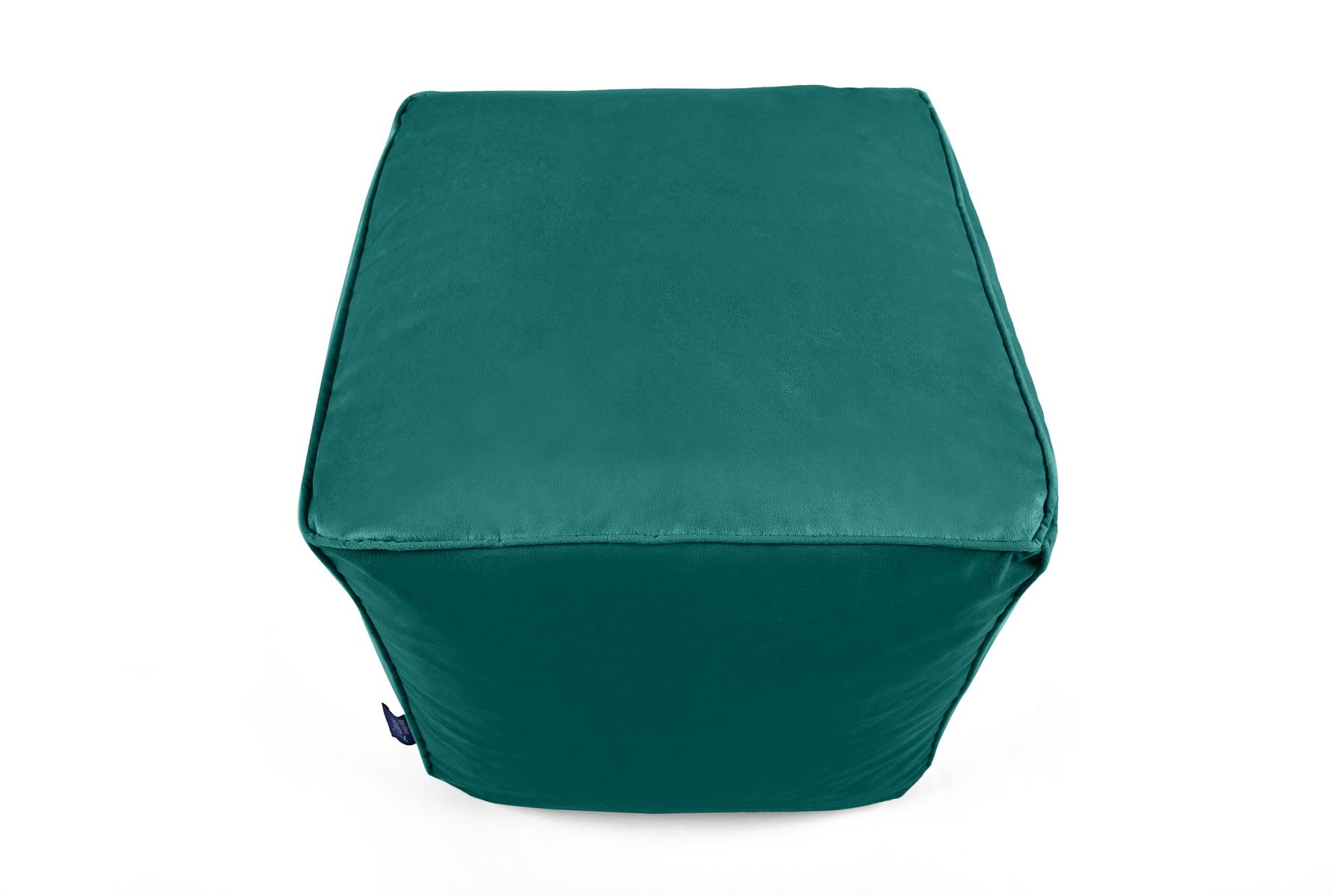 Bolsa de Frijoles Cubo Cuadrado, Terciopelo Suave de Lujo, Reposapiés Puf Otomano, Tubería, 41 cm - Imagen 28 de 32