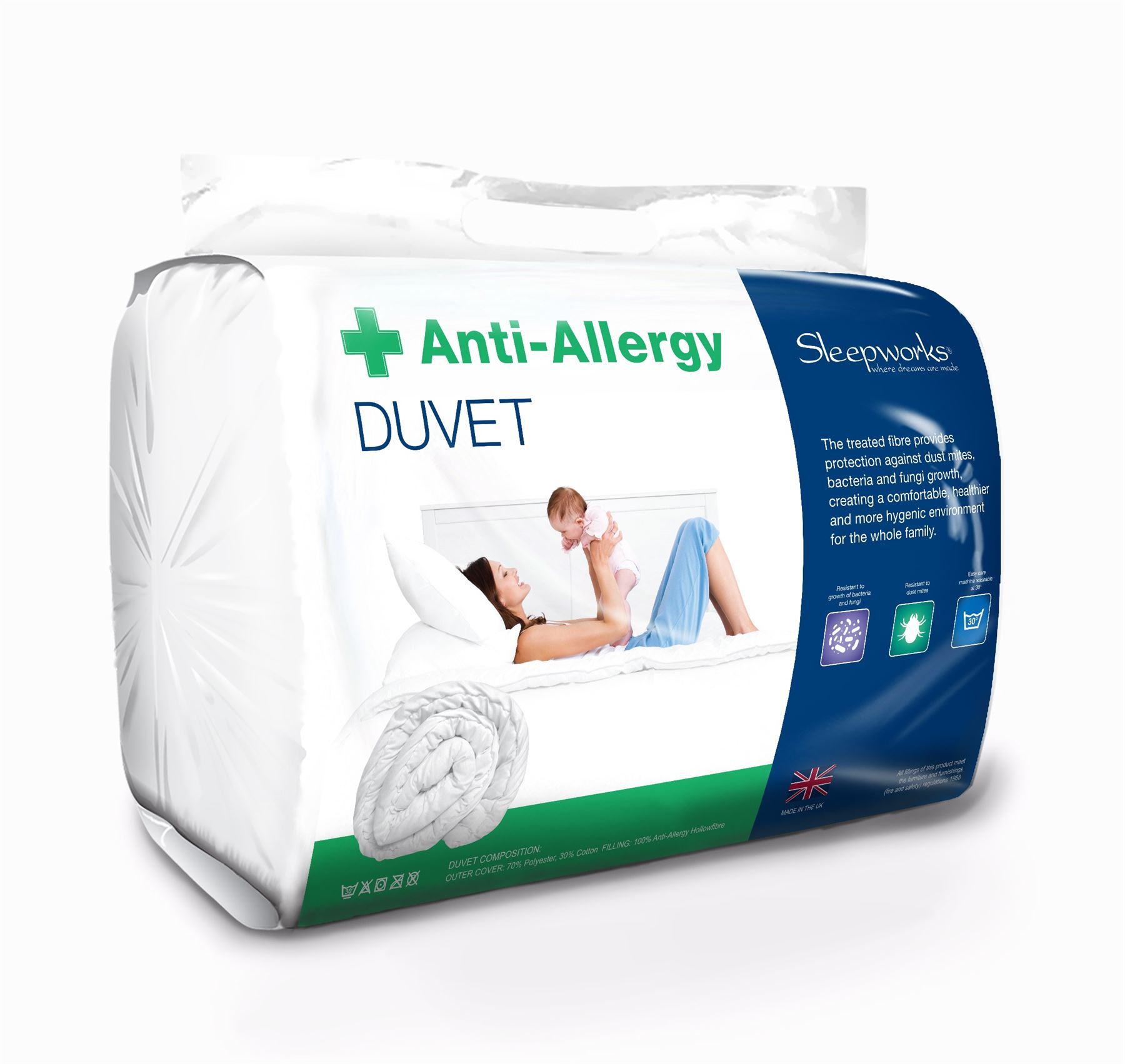 16,5 Tog extra warme Antiallergie, Hohlfaser Bettdecke Steppdecke, schwer, hergestellt in UK - Bild 6 von 10