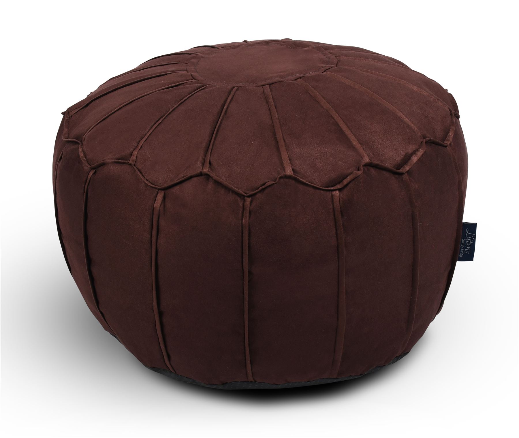 Kunstleder Rund Marokkanisch Sitzsack Pouf Sitz Sitzsack Fußbank Paspelierte Kanten - Bild 2 von 21