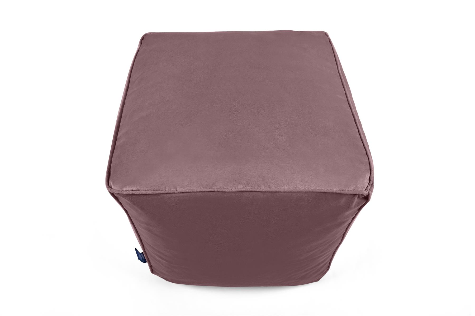 Bolsa de Frijoles Cubo Cuadrado, Terciopelo Suave de Lujo, Reposapiés Puf Otomano, Tubería, 41 cm - Imagen 14 de 32