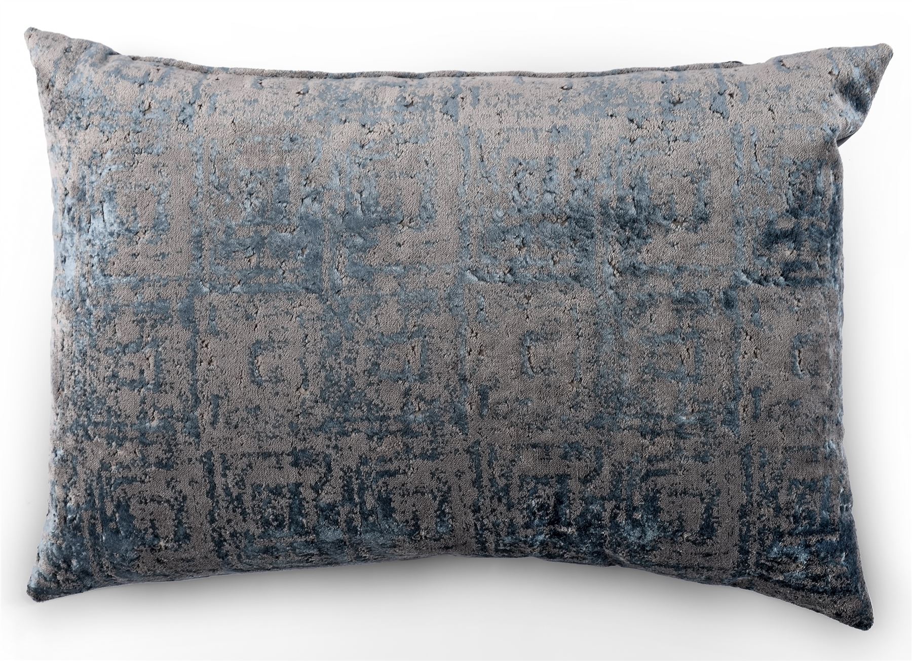 Aqua & Grey Concrete Look Chenille Cushion Boudoir Cover, Draft Excluder UK Made - Picture 7 of 22