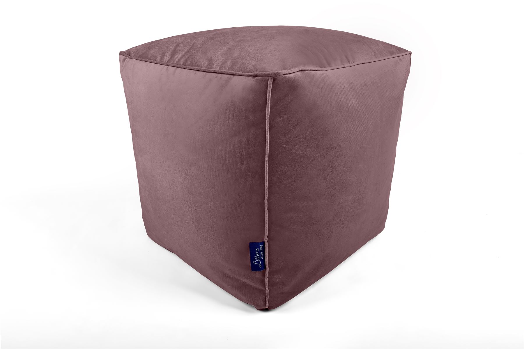 Bolsa de Frijoles Cubo Cuadrado, Terciopelo Suave de Lujo, Reposapiés Puf Otomano, Tubería, 41 cm - Imagen 12 de 32