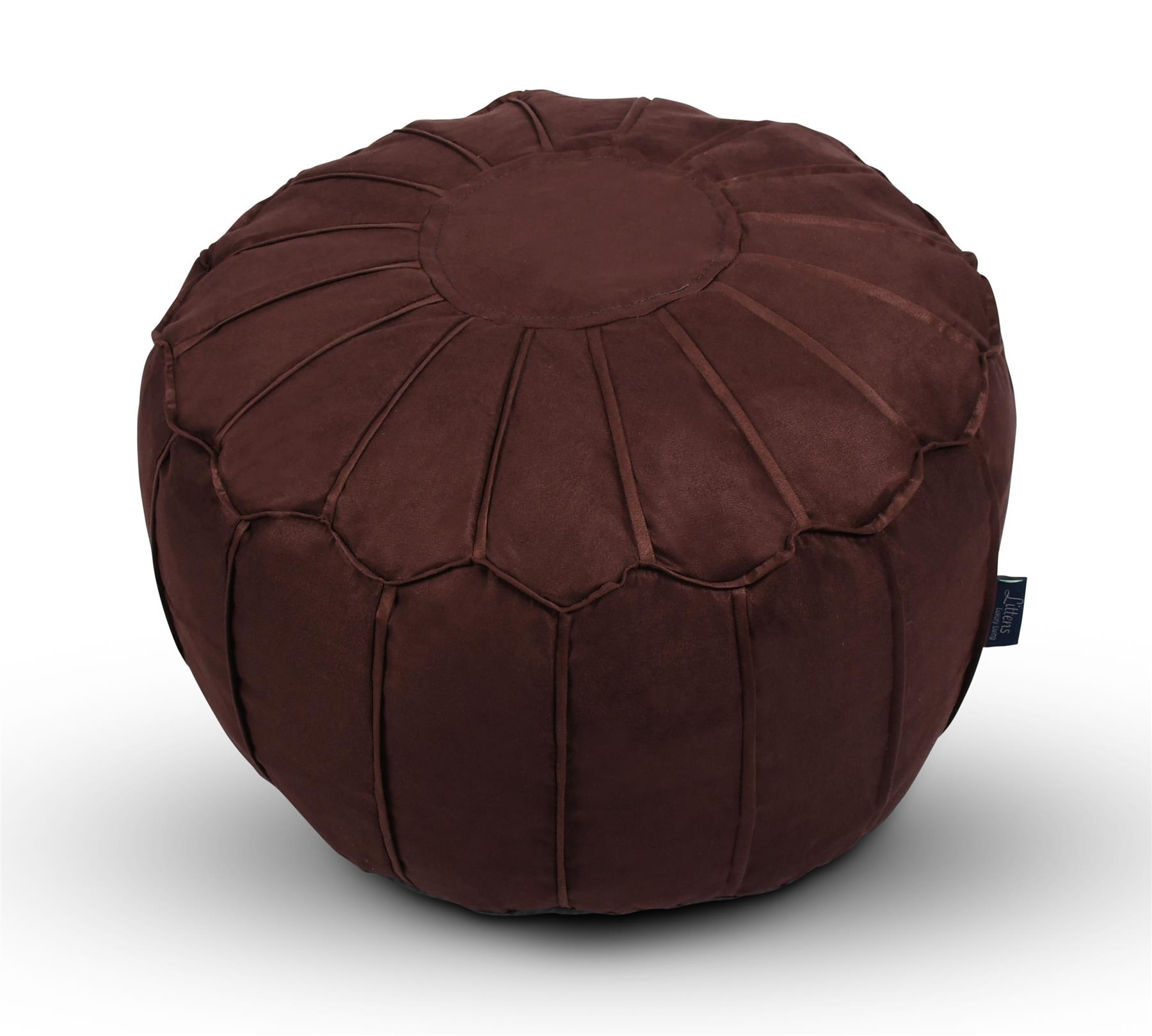 Kunstleder Rund Marokkanisch Sitzsack Pouf Sitz Sitzsack Fußbank Paspelierte Kanten - Bild 3 von 21