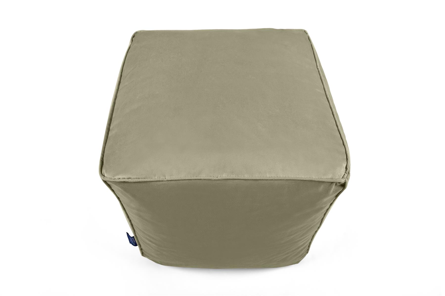 Bolsa de Frijoles Cubo Cuadrado, Terciopelo Suave de Lujo, Reposapiés Puf Otomano, Tubería, 41 cm - Imagen 21 de 32