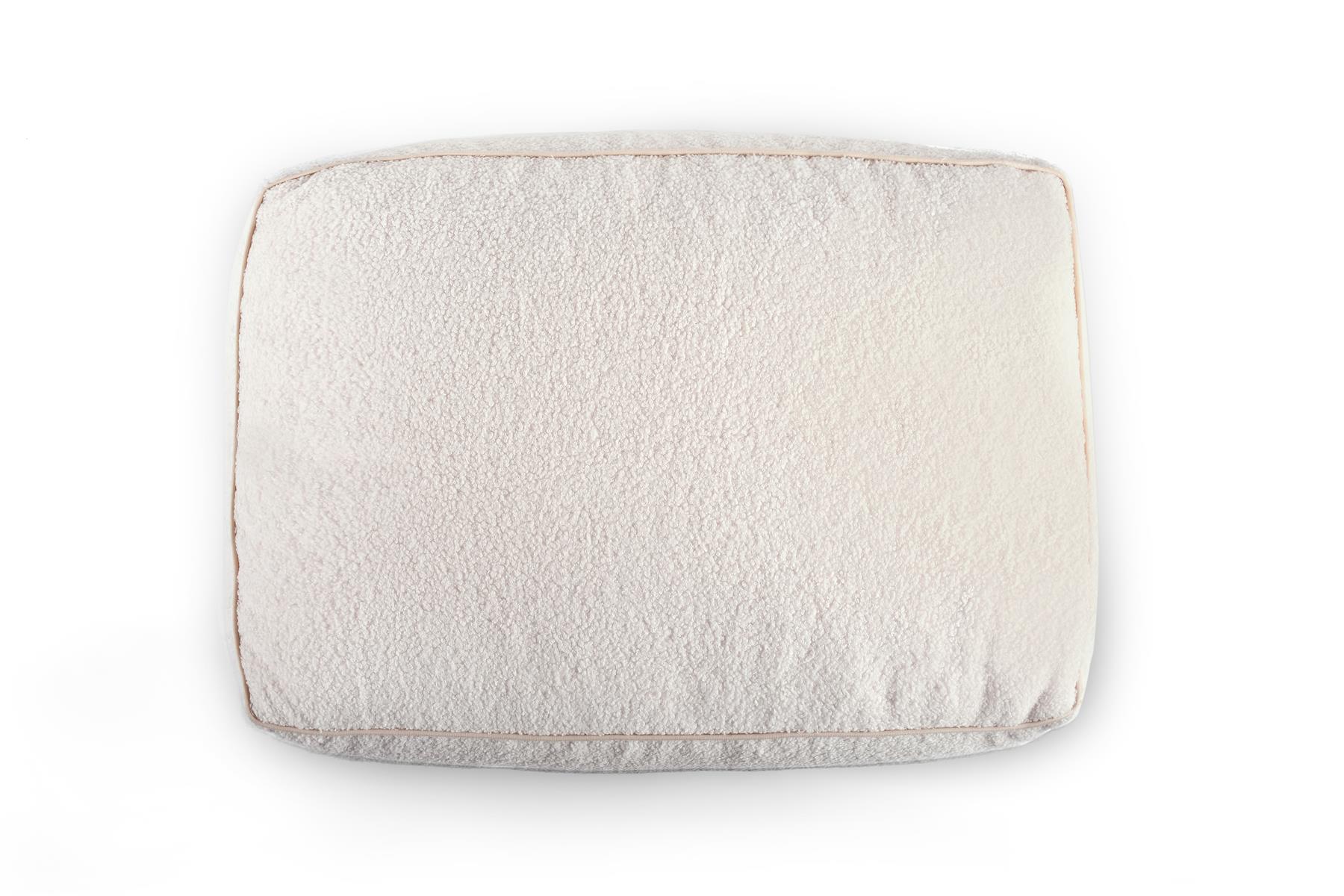 Teddy Boucle Rectangle Footstool Bean Bag Pouffe Ottoman Low Seat 65cm x 45cm - Picture 11 of 12