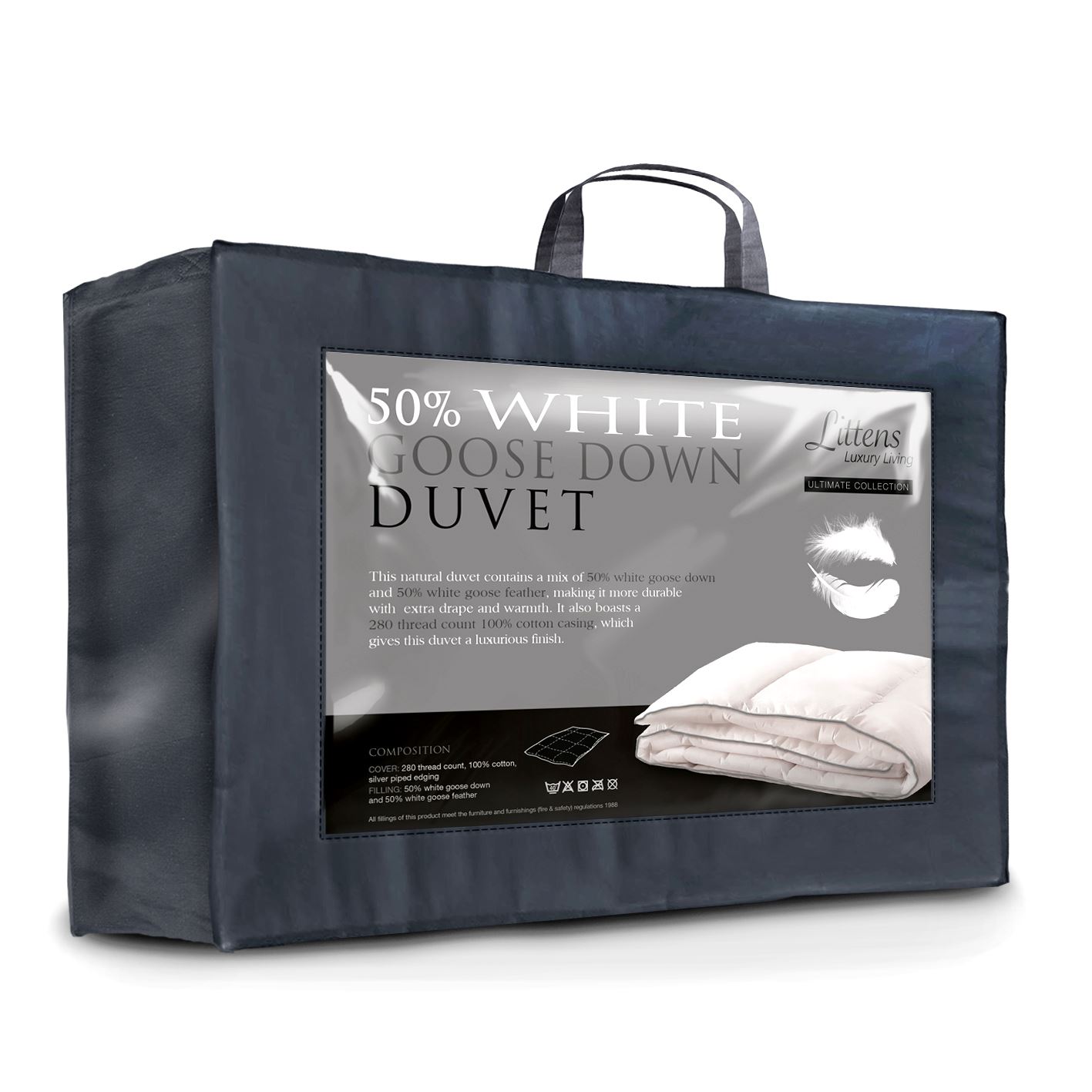 Ultimate Emperor Size 50% Goose Down & Feather Duvet Quilt 280TC Cotton Case - Picture 3 of 8