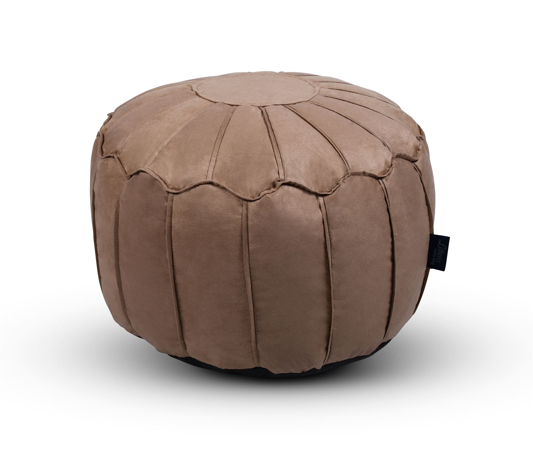 Kunstleder Rund Marokkanisch Sitzsack Pouf Sitz Sitzsack Fußbank Paspelierte Kanten - Bild 17 von 21
