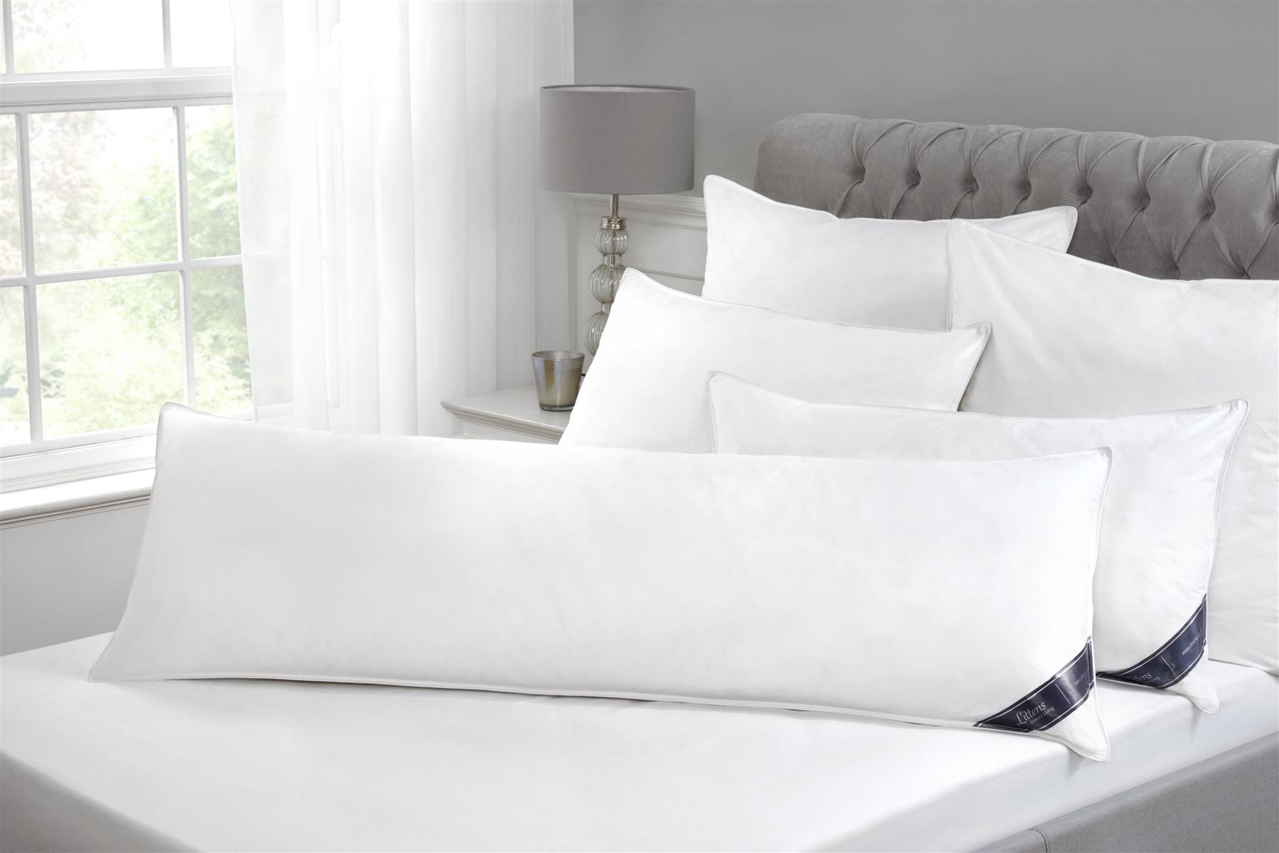 Almohada ortopédica de plumón y pluma de pato para embarazo de cuerpo largo 230 TC algodón - Imagen 17 de 30