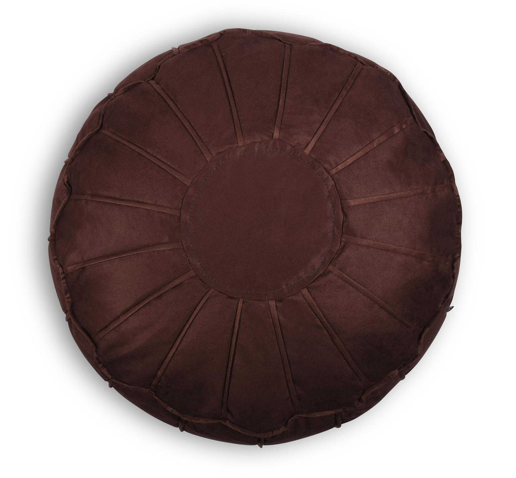 Kunstleder Rund Marokkanisch Sitzsack Pouf Sitz Sitzsack Fußbank Paspelierte Kanten - Bild 5 von 21
