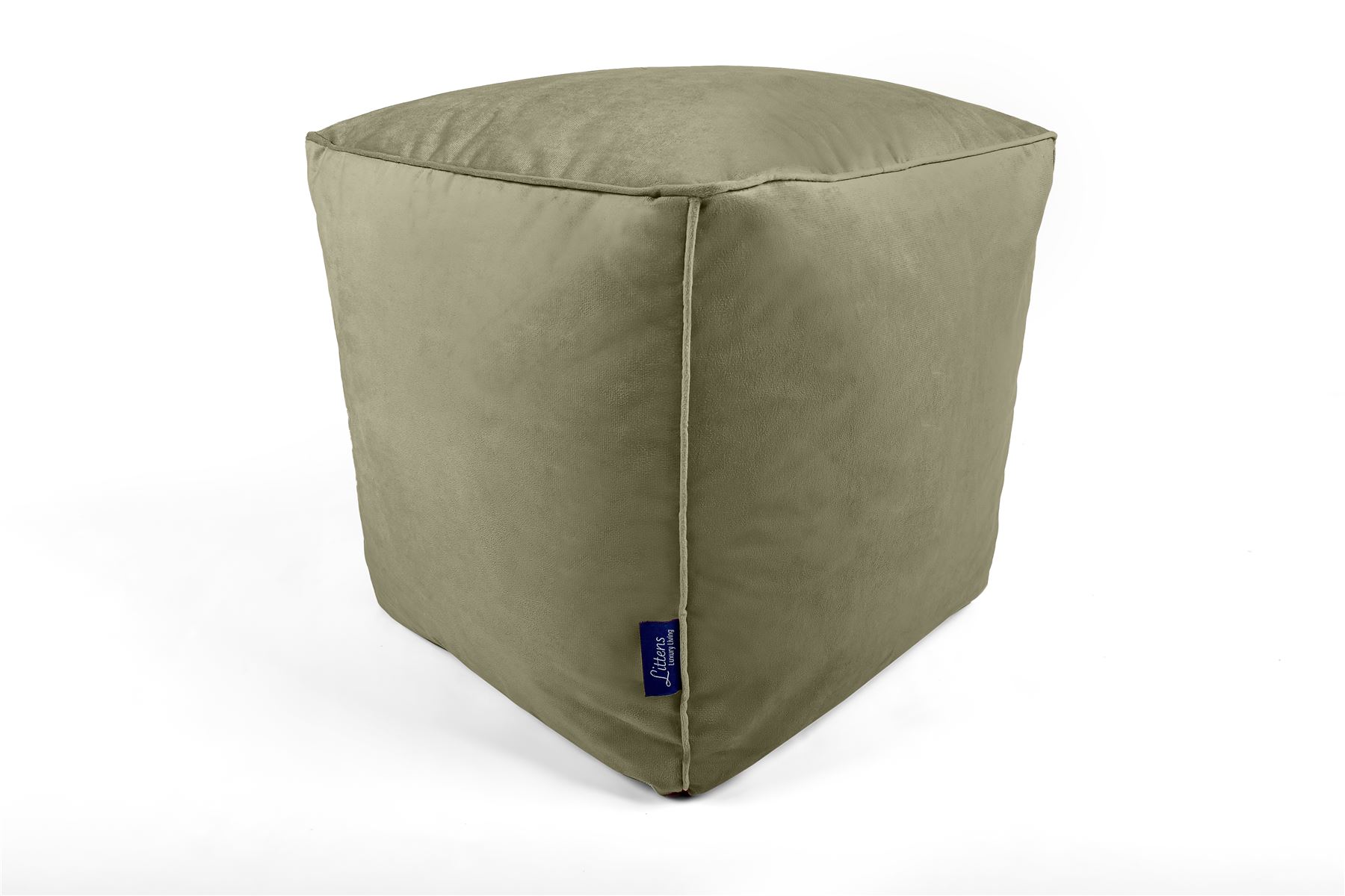 Bolsa de Frijoles Cubo Cuadrado, Terciopelo Suave de Lujo, Reposapiés Puf Otomano, Tubería, 41 cm - Imagen 19 de 32