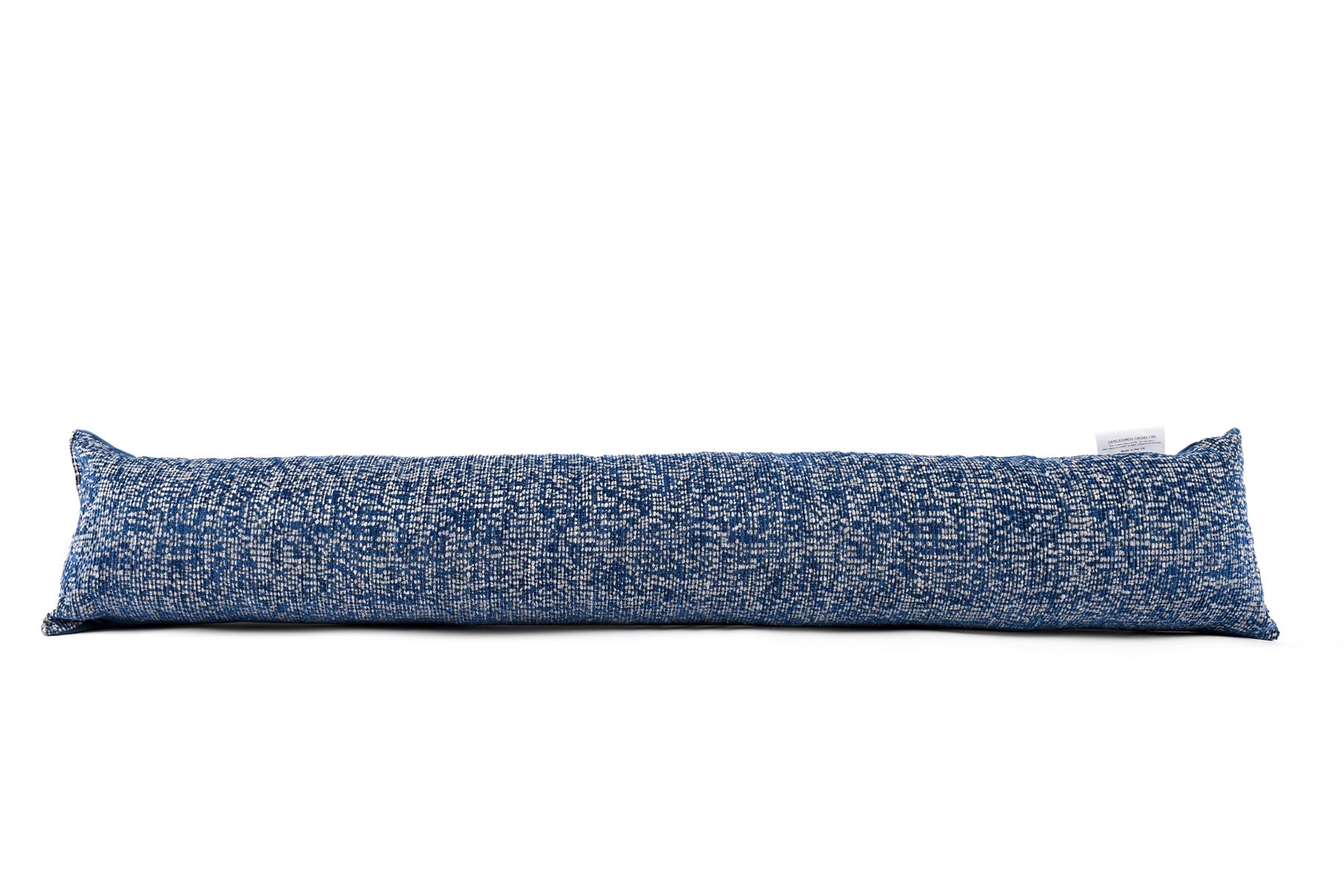 Blue Linen Look Chenille Cushion, Boudoir, Draft Excluder UK Made - Picture 5 of 5