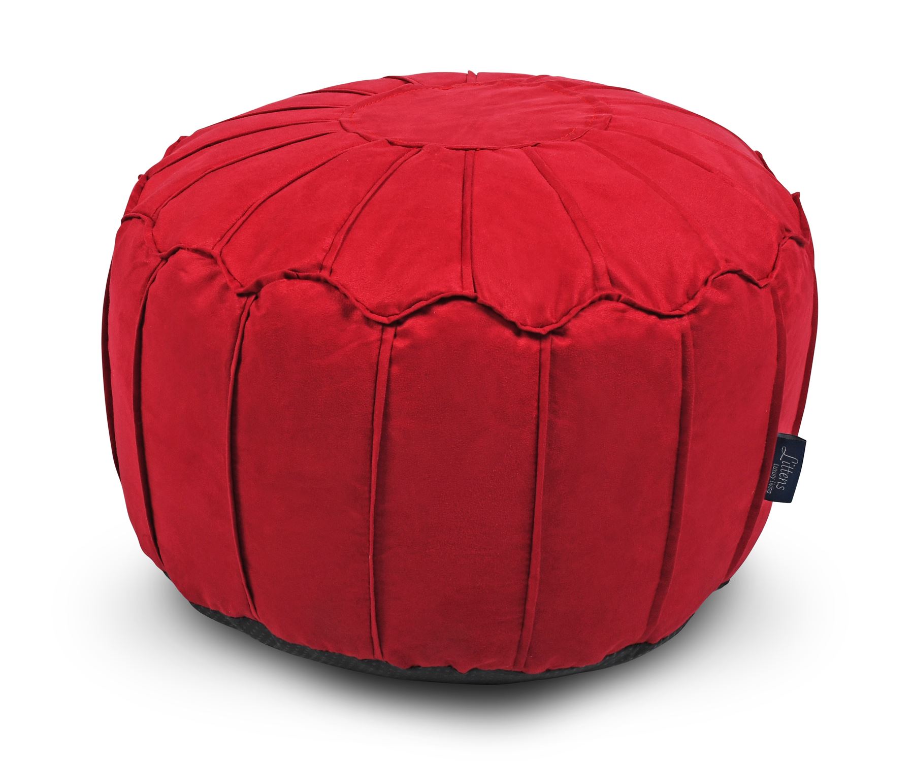 Kunstleder Rund Marokkanisch Sitzsack Pouf Sitz Sitzsack Fußbank Paspelierte Kanten - Bild 12 von 21