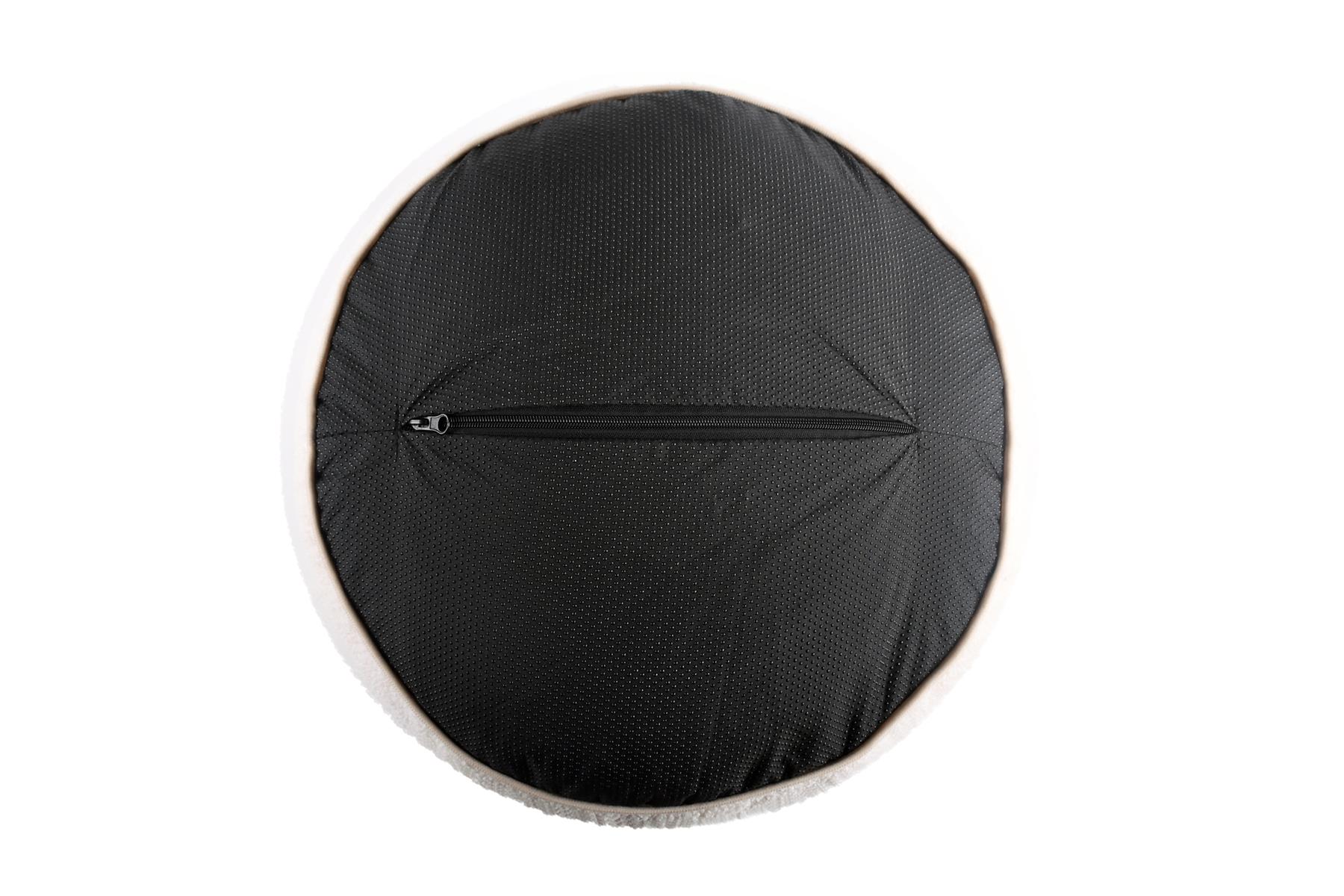 Teddy Boucle Round Footstool Bean Bag Pouffe Ottoman Low Seat 45cm x 25cm - Imagen 8 de 8