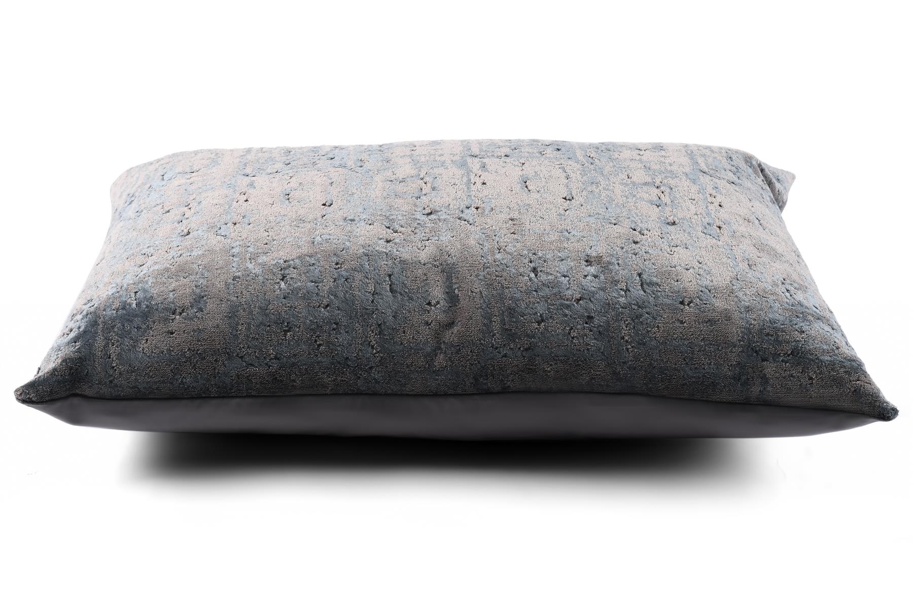 Aqua & Grey Concrete Look Chenille Cushion Boudoir Cover, Draft Excluder UK Made - Picture 10 of 22