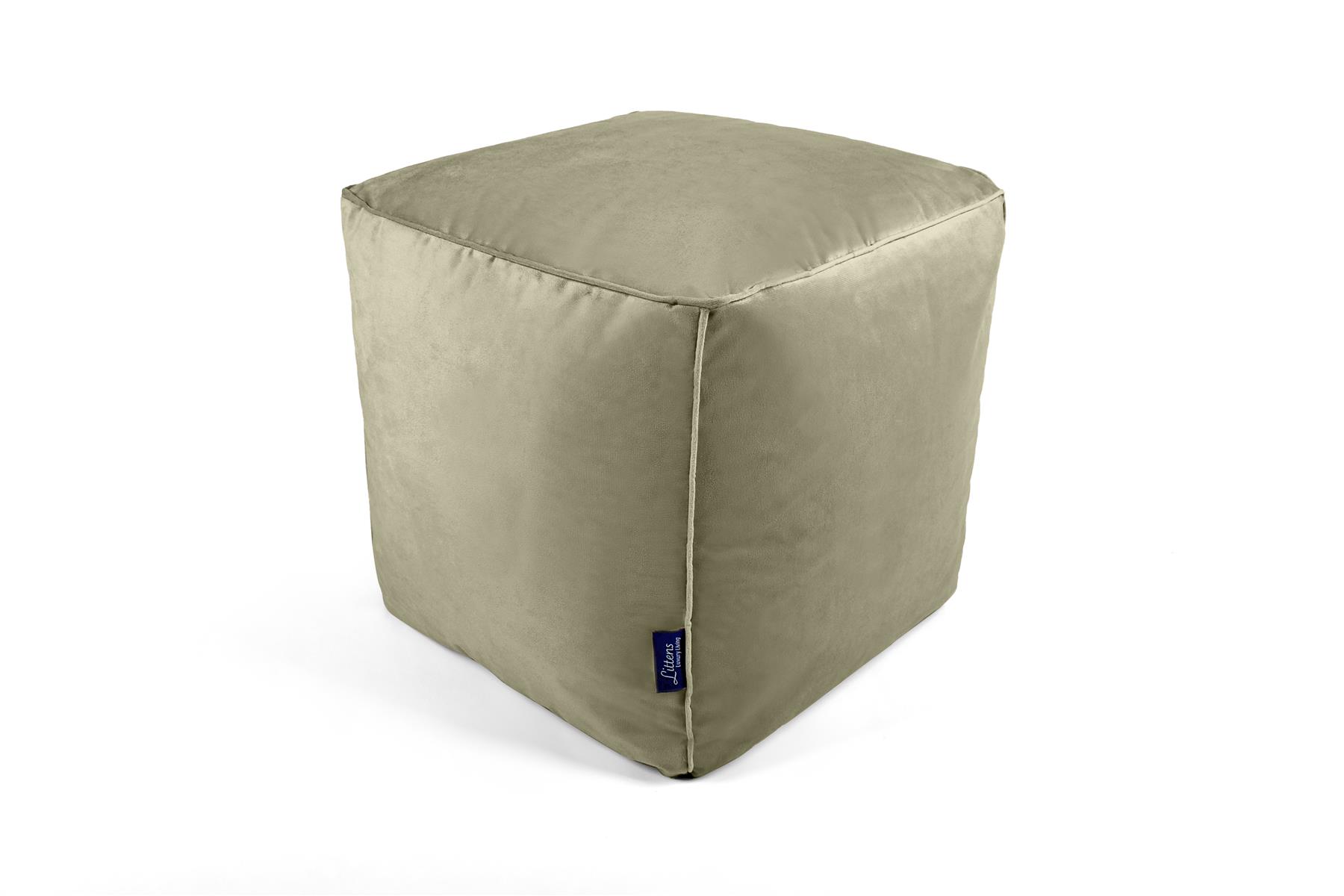Bolsa de Frijoles Cubo Cuadrado, Terciopelo Suave de Lujo, Reposapiés Puf Otomano, Tubería, 41 cm - Imagen 23 de 32