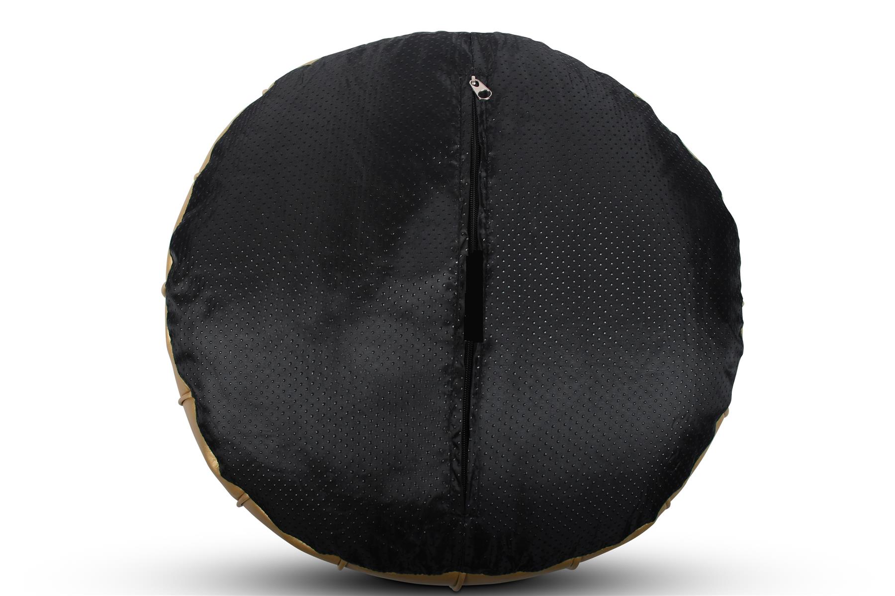 Kunstleder Rund Marokkanisch Sitzsack Pouf Sitz Sitzsack Fußbank Paspelierte Kanten - Bild 21 von 21