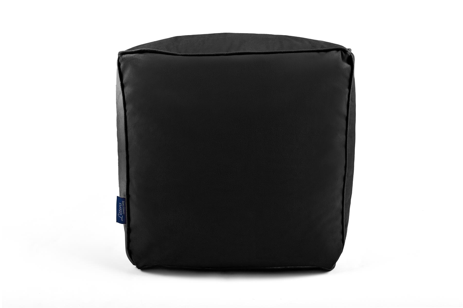 Bolsa de Frijoles Cubo Cuadrado, Terciopelo Suave de Lujo, Reposapiés Puf Otomano, Tubería, 41 cm - Imagen 7 de 32