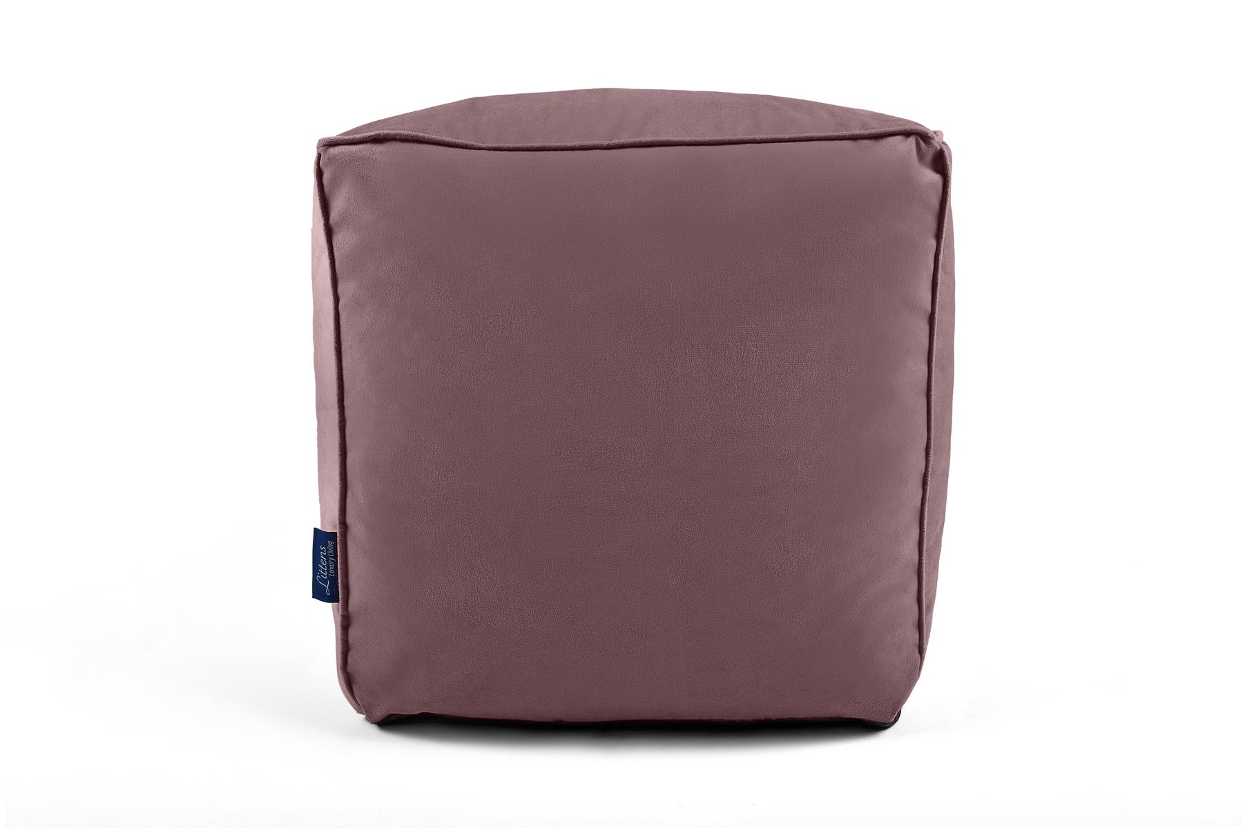 Bolsa de Frijoles Cubo Cuadrado, Terciopelo Suave de Lujo, Reposapiés Puf Otomano, Tubería, 41 cm - Imagen 13 de 32