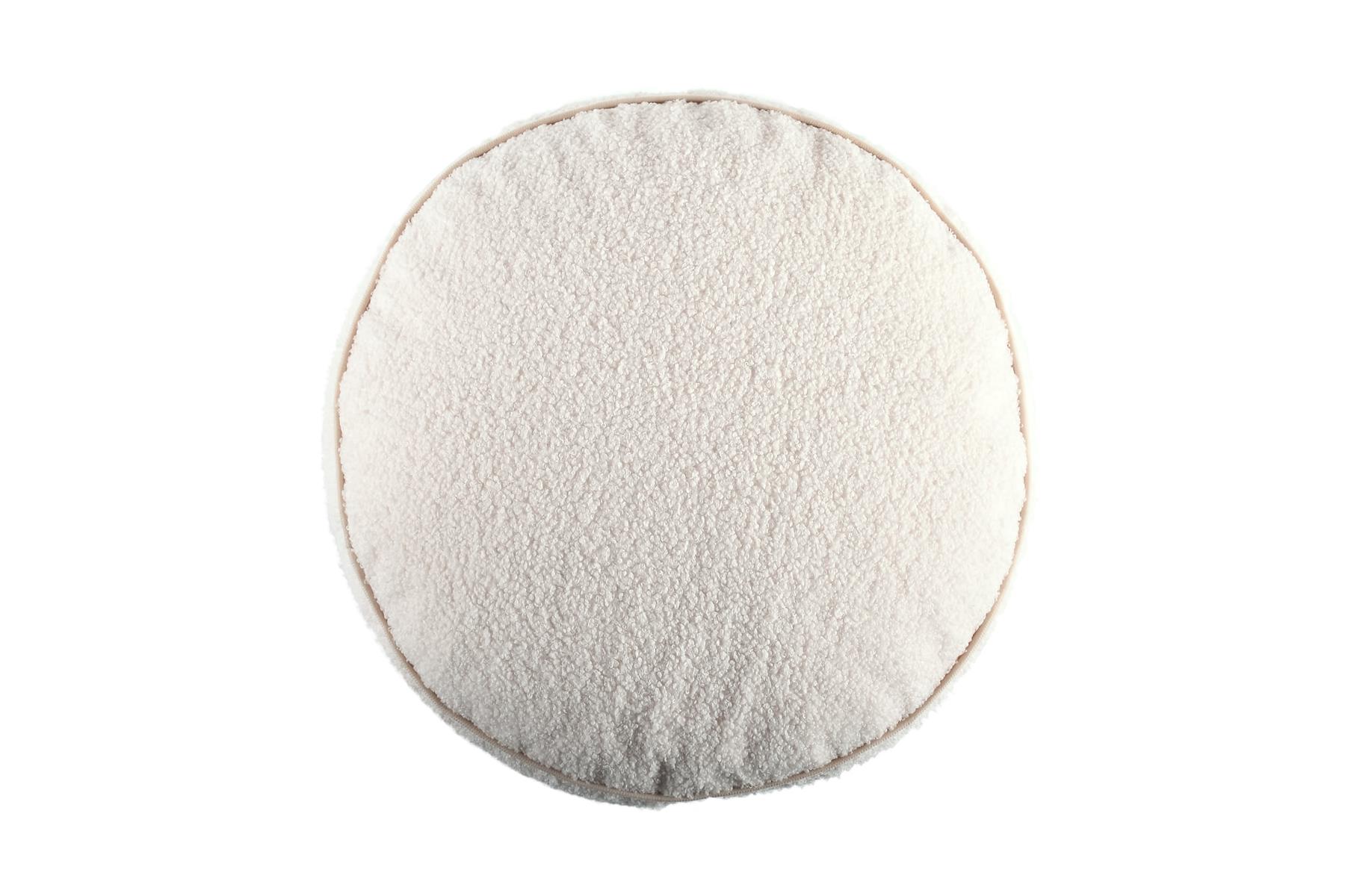 Teddy Boucle Round Footstool Bean Bag Pouffe Ottoman Low Seat 45cm x 25cm - Imagen 7 de 8