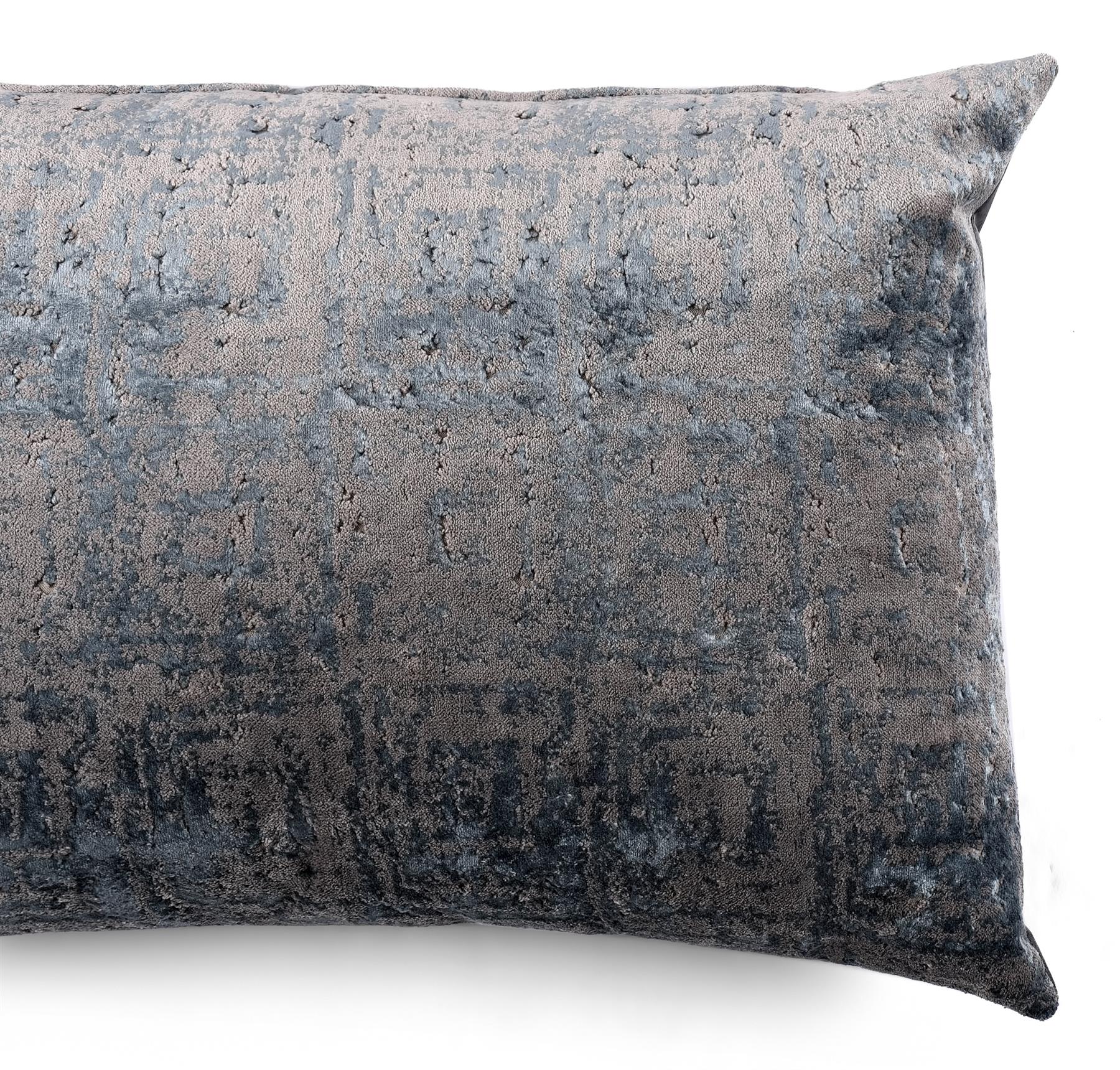 Aqua & Grey Concrete Look Chenille Cushion Boudoir Cover, Draft Excluder UK Made - Picture 8 of 22