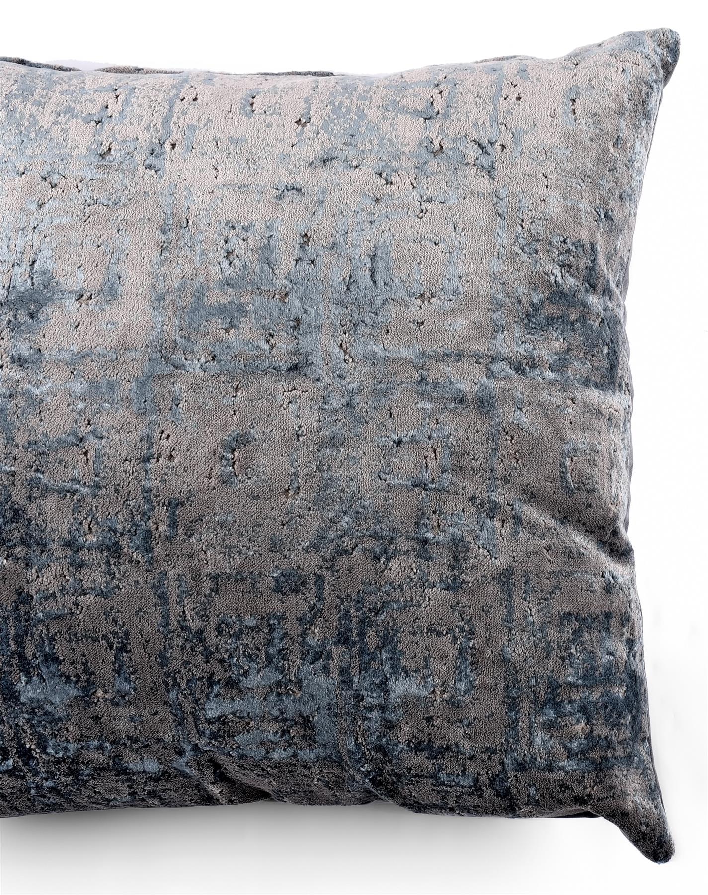 Aqua & Grey Concrete Look Chenille Cushion Boudoir Cover, Draft Excluder UK Made - Picture 3 of 22