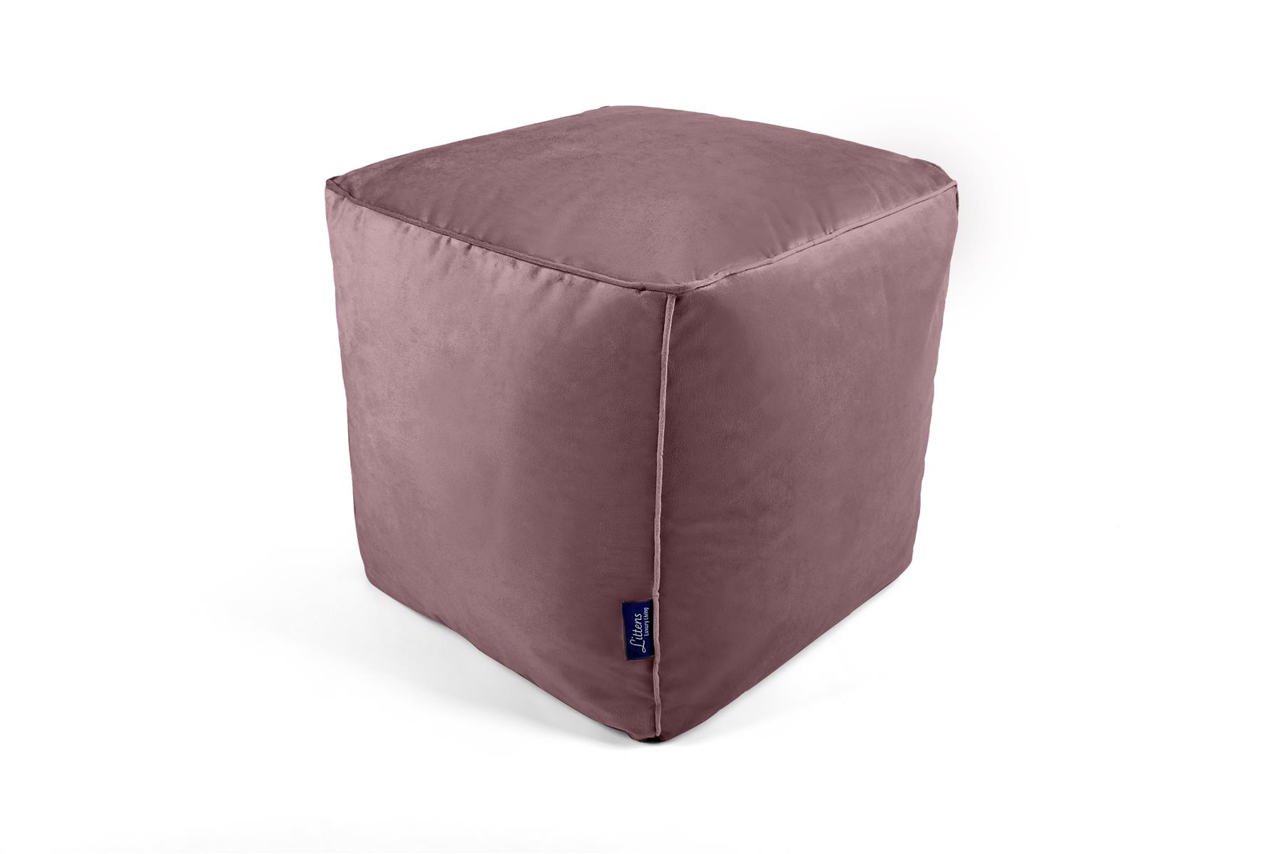 Bolsa de Frijoles Cubo Cuadrado, Terciopelo Suave de Lujo, Reposapiés Puf Otomano, Tubería, 41 cm - Imagen 16 de 32