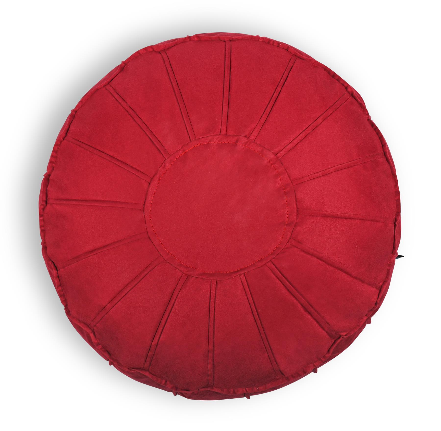Kunstleder Rund Marokkanisch Sitzsack Pouf Sitz Sitzsack Fußbank Paspelierte Kanten - Bild 15 von 21
