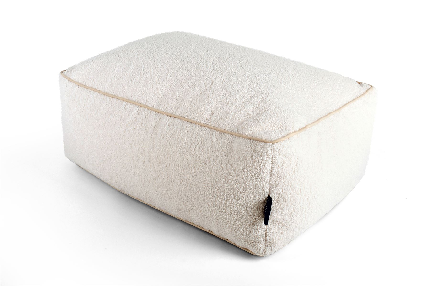 Teddy Boucle Rectangle Footstool Bean Bag Pouffe Ottoman Low Seat 65cm x 45cm - Picture 7 of 12