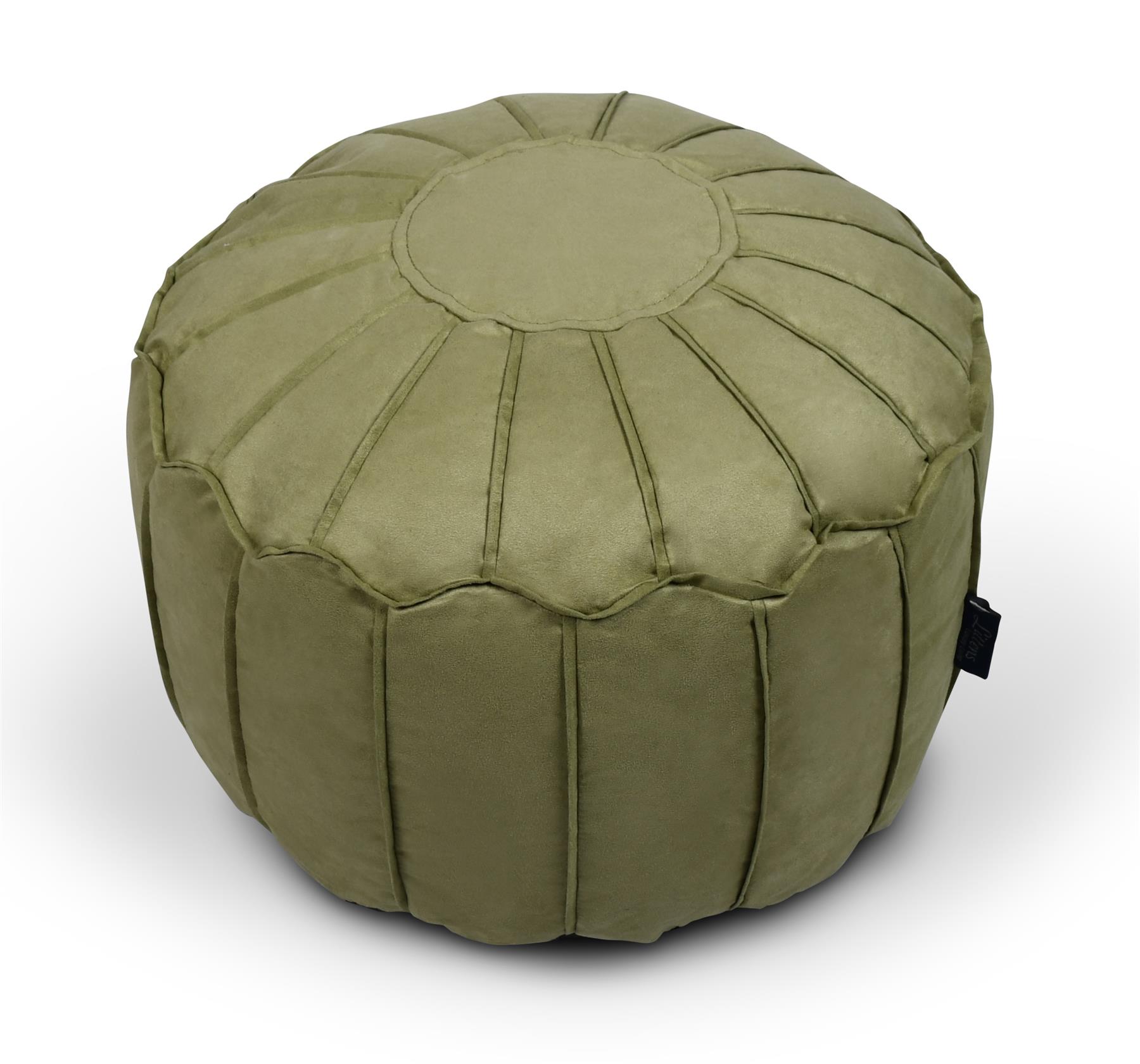 Kunstleder Rund Marokkanisch Sitzsack Pouf Sitz Sitzsack Fußbank Paspelierte Kanten - Bild 8 von 21