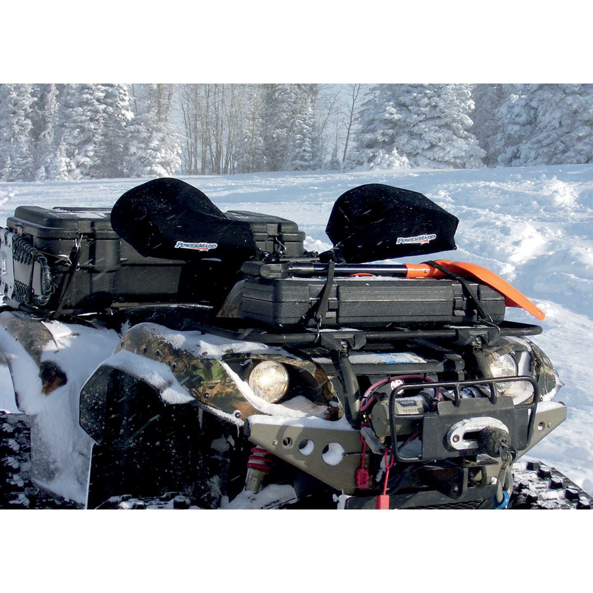 Powermadd Quad ATV Handguard Gauntlet Winter Mitts Black 5056226953175