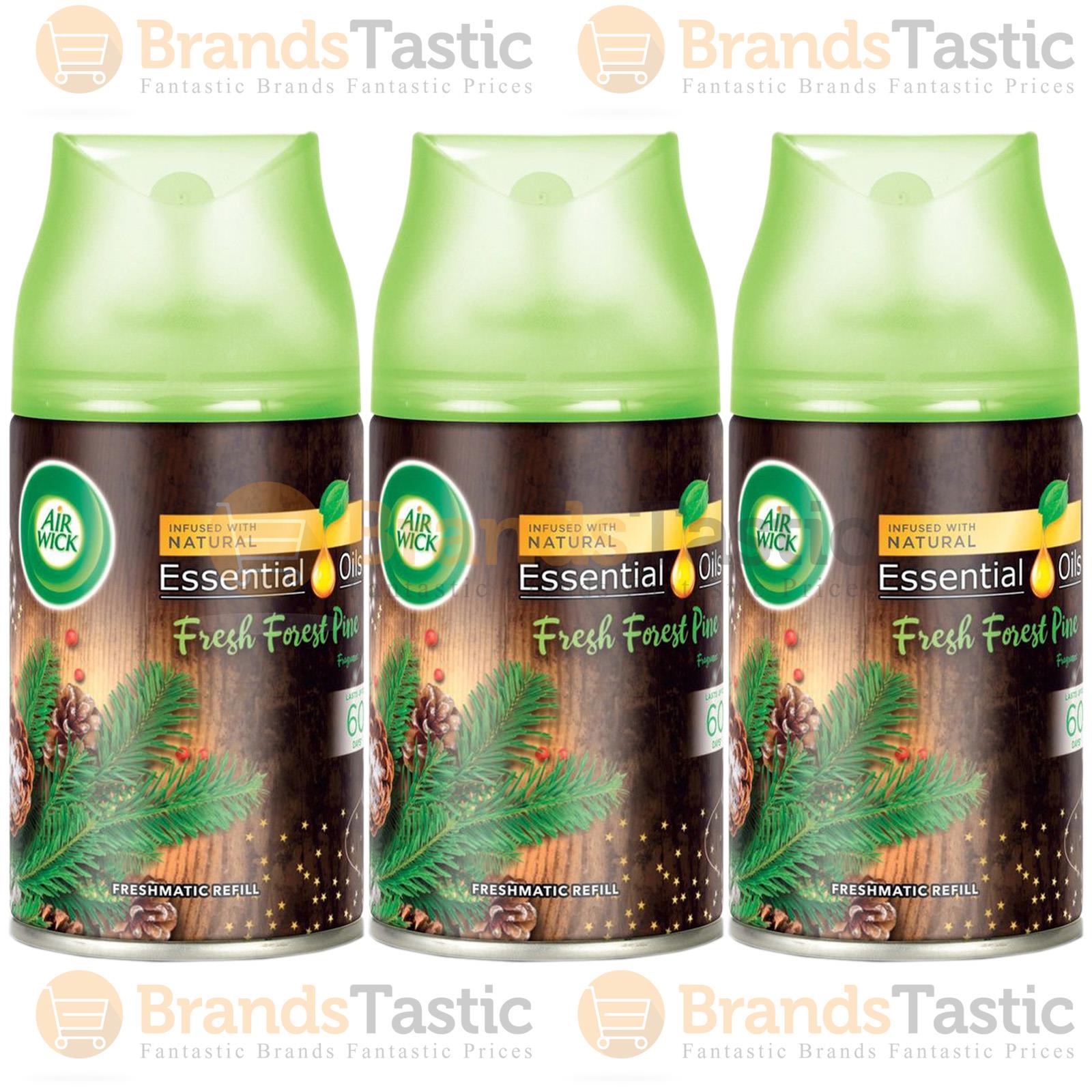 3 x AIR WICK FRESHMATIC AUTOMATIC FRESH FOREST PINE FRESHENER CAN