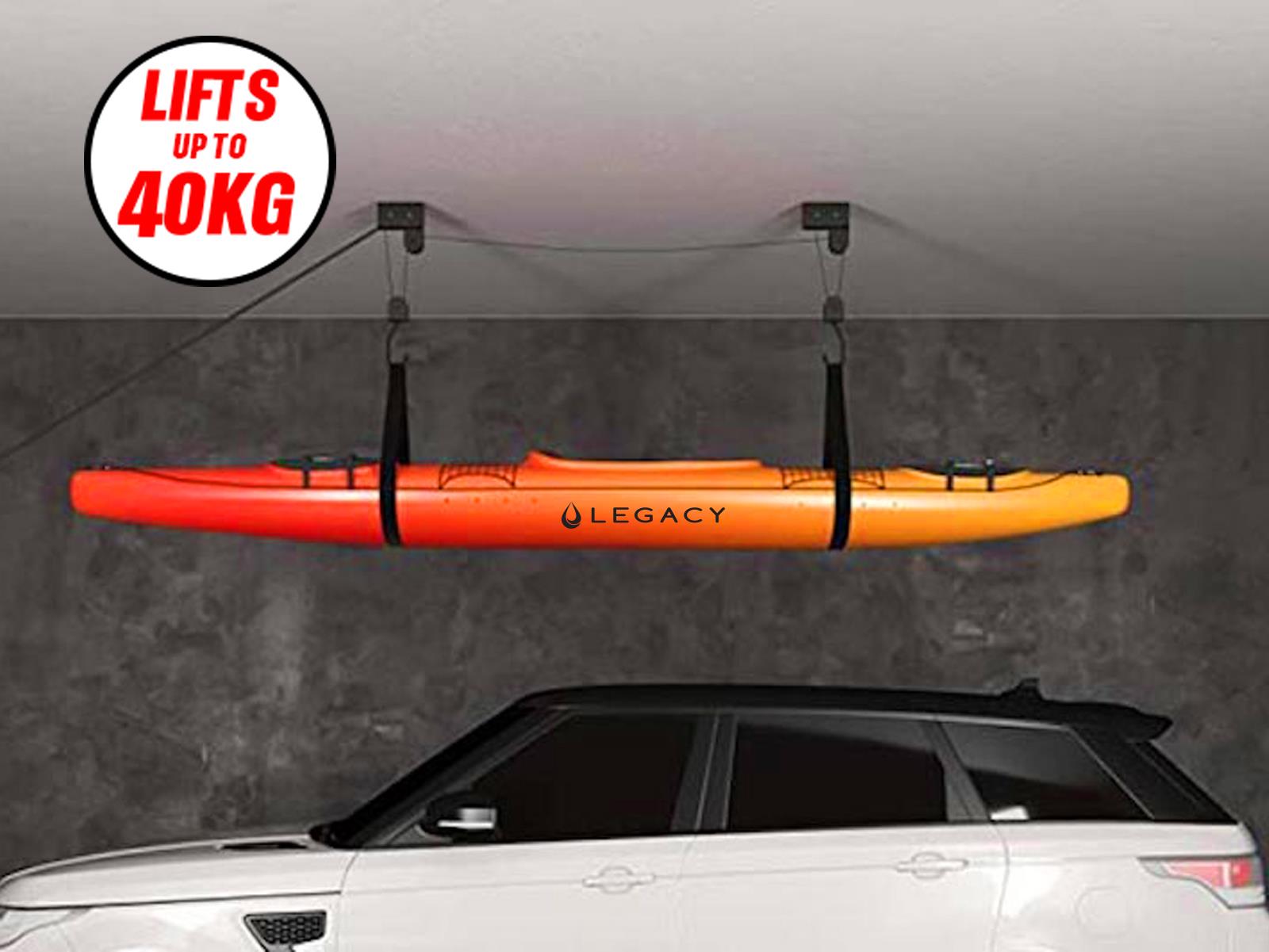 Legacy Kajak Decke Flaschenzug Lift System Garage Lagerung Rack Sup