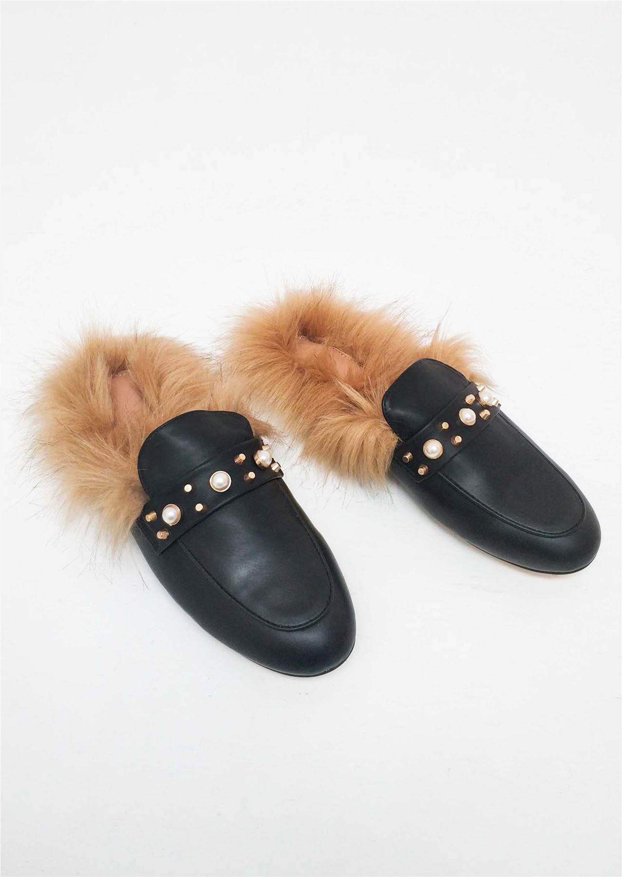 women's mule shoes with fur