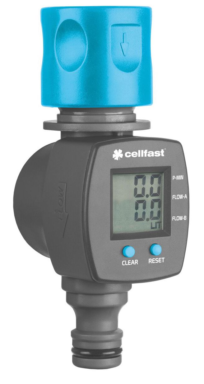 Liter/Gallon Counter Garden Hose Water Flow Meter Quick Connection LCD