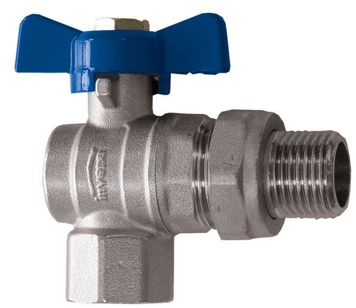 B&Q - 1/2 Inch Water Angled Ball Valve With Butterfly Handle Female X Male - Image 2