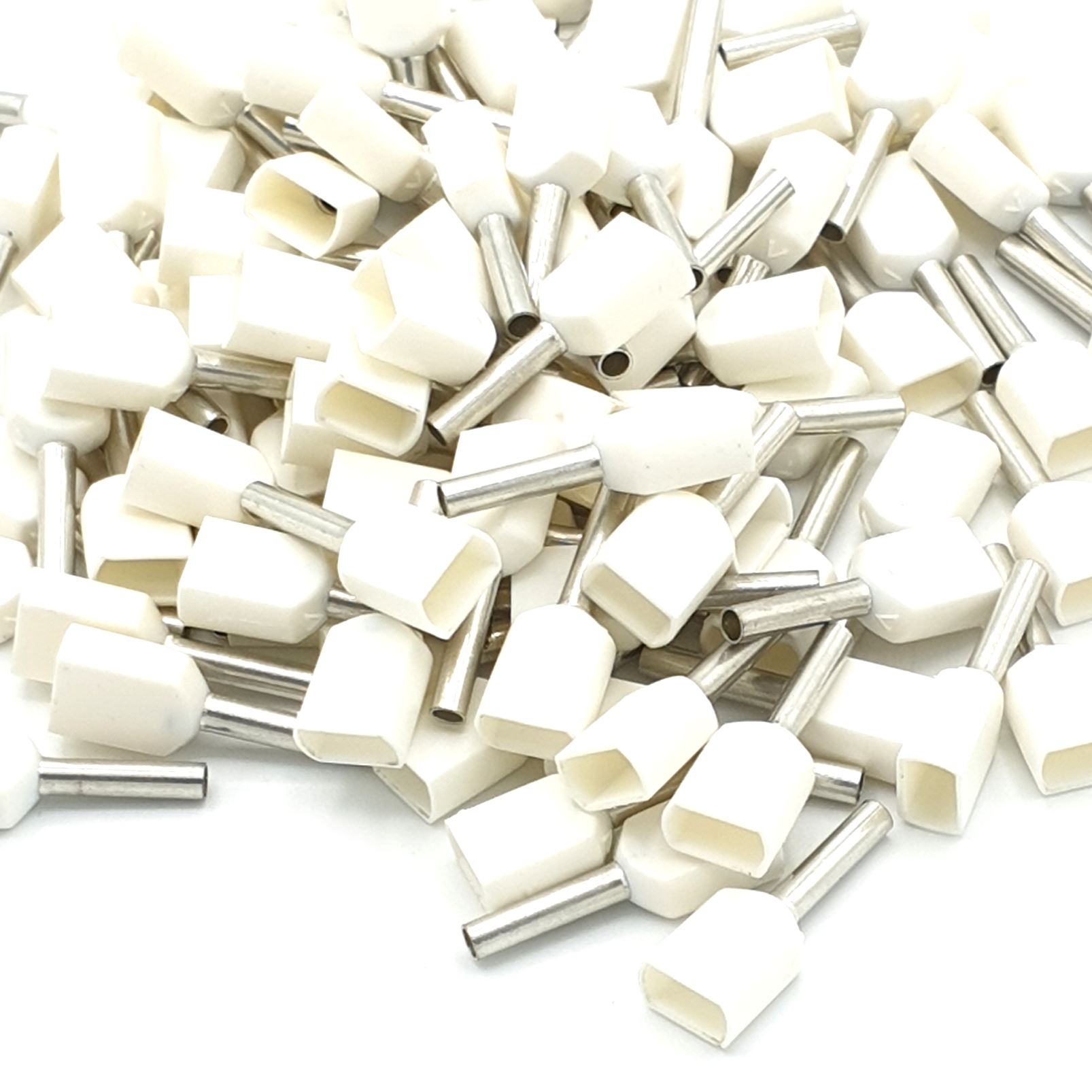 100pcs Dual Bootlace Crimp Ferrules Insulated Cord End Terminal