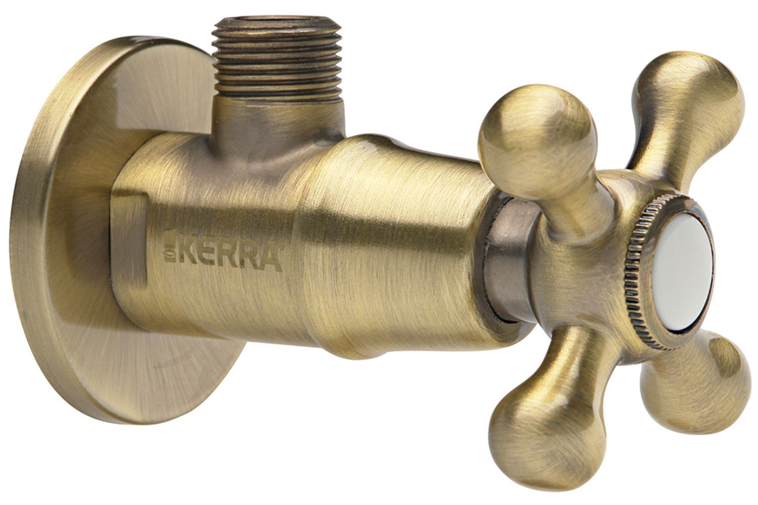 Fregadero de lavabo con válvula de agua en ángulo de cerámica latón antiguo para baño retro 3/8" 1/2" BSP - Imagen 4 de 7