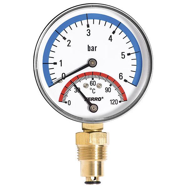 80mm 6BAR 120C Thermo Pressure Gauge 1/2 inch Side Entry Manometer eBay