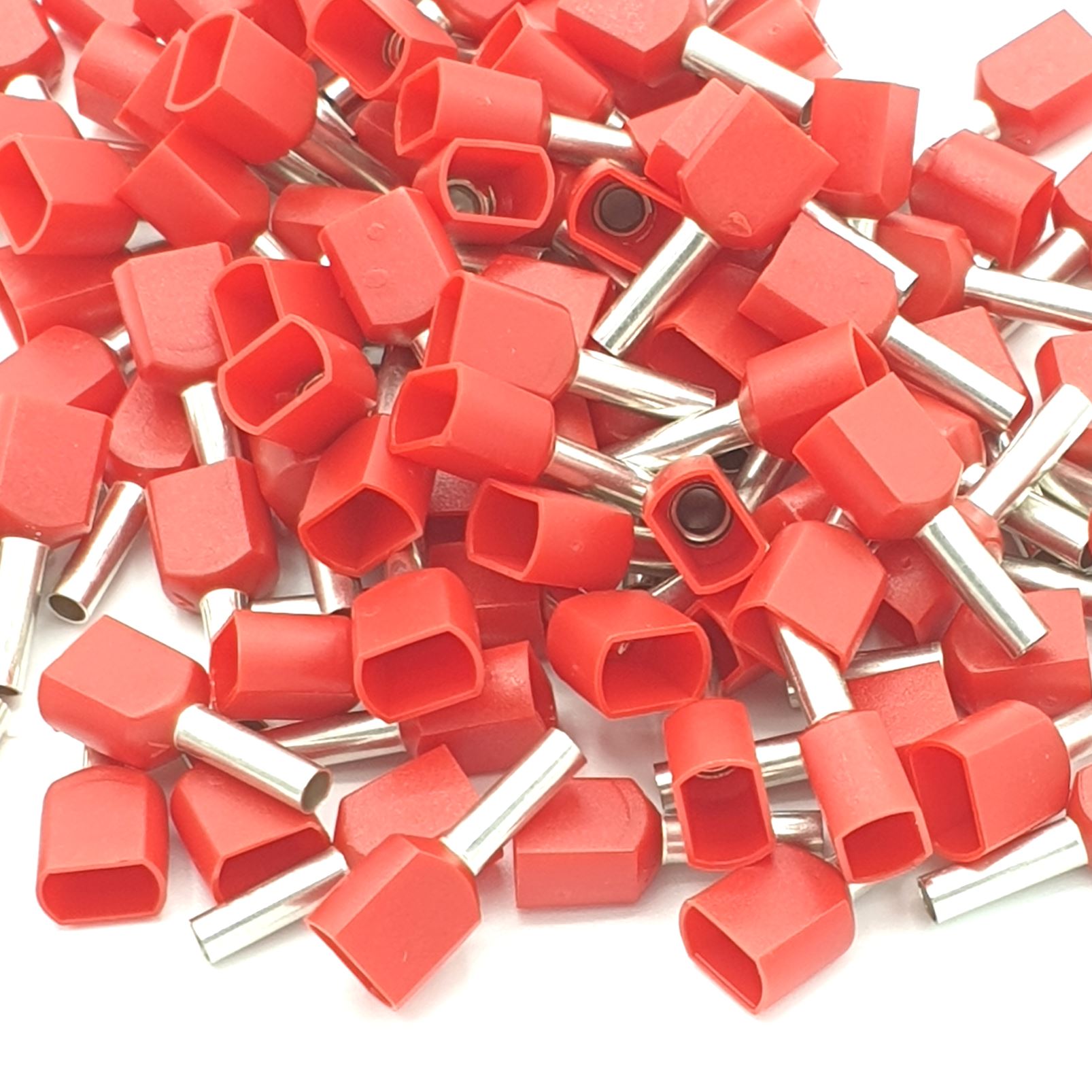 100pcs Dual Bootlace Crimp Ferrules Insulated Cord End Terminal